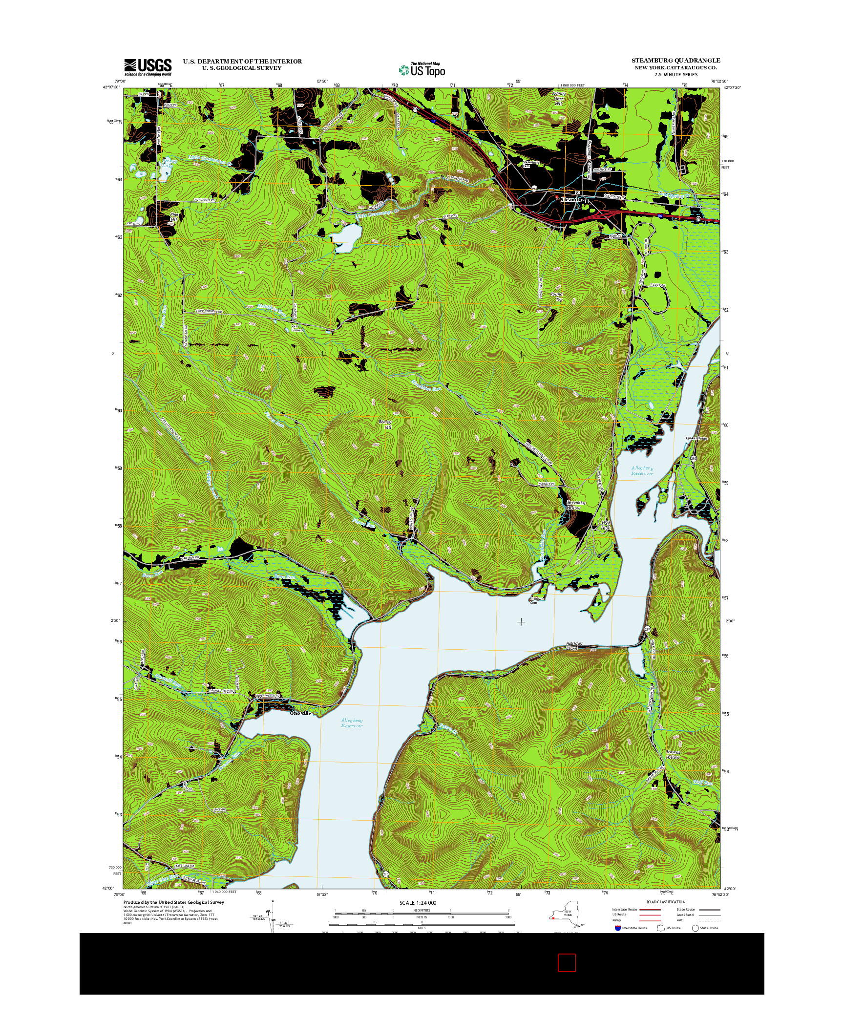 USGS US TOPO 7.5-MINUTE MAP FOR STEAMBURG, NY 2013