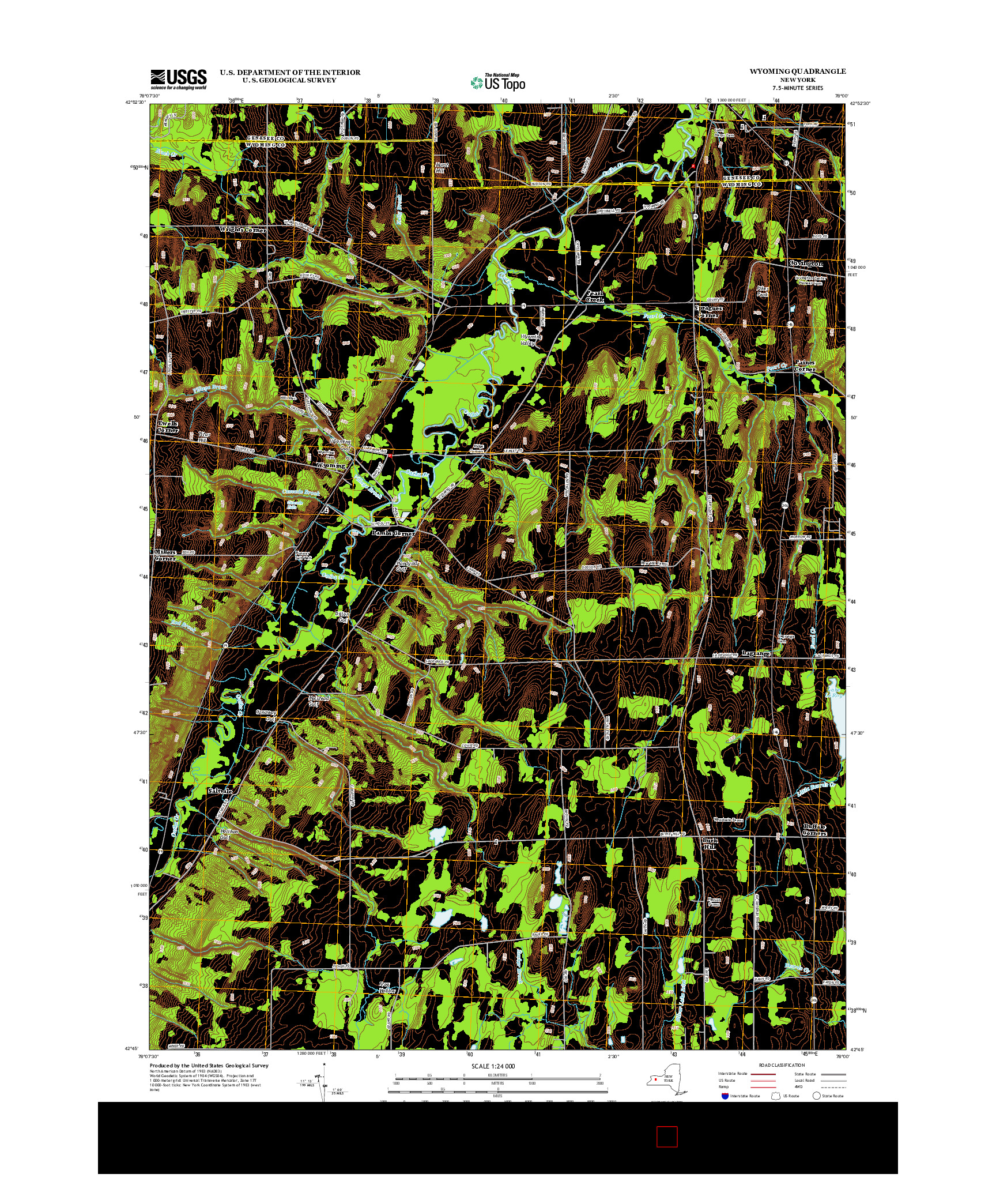 USGS US TOPO 7.5-MINUTE MAP FOR WYOMING, NY 2013