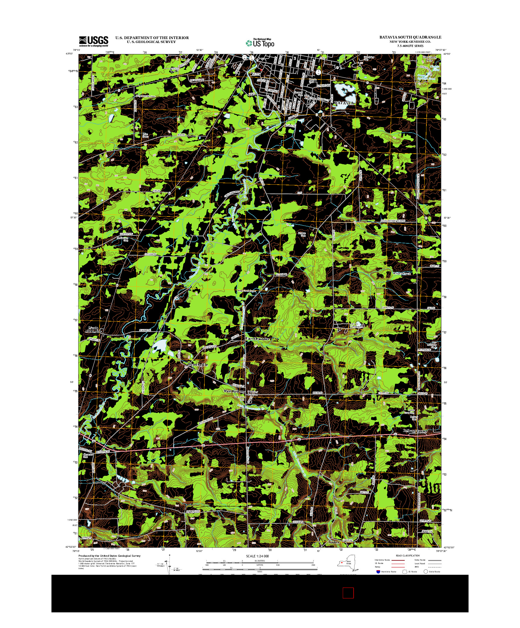 USGS US TOPO 7.5-MINUTE MAP FOR BATAVIA SOUTH, NY 2013