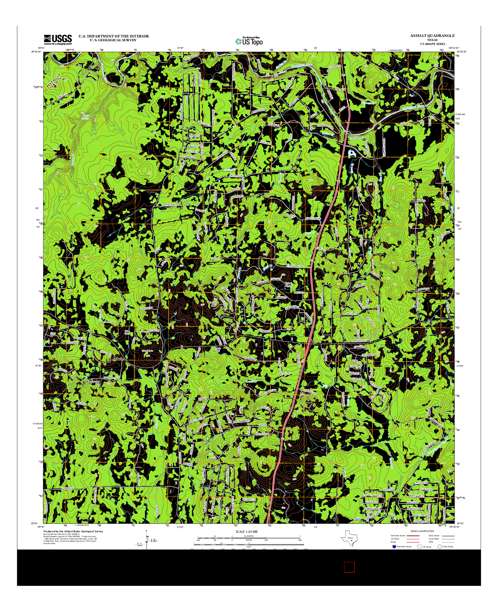USGS US TOPO 7.5-MINUTE MAP FOR ANHALT, TX 2013