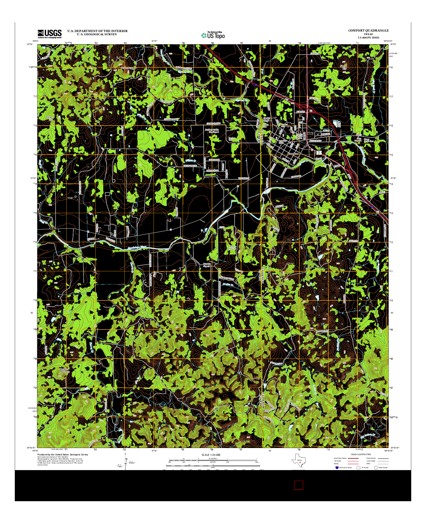 USGS US TOPO 7.5-MINUTE MAP FOR COMFORT, TX 2013