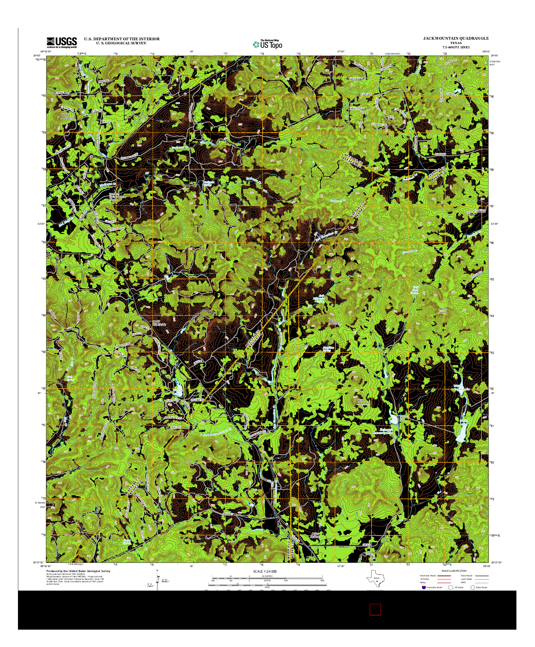 USGS US TOPO 7.5-MINUTE MAP FOR JACK MOUNTAIN, TX 2013