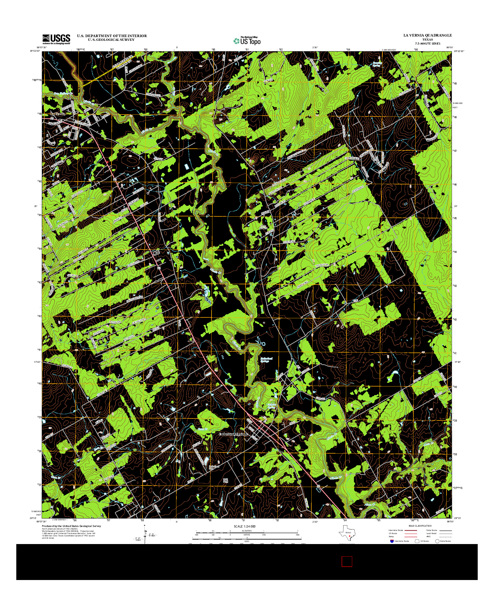 USGS US TOPO 7.5-MINUTE MAP FOR LA VERNIA, TX 2013