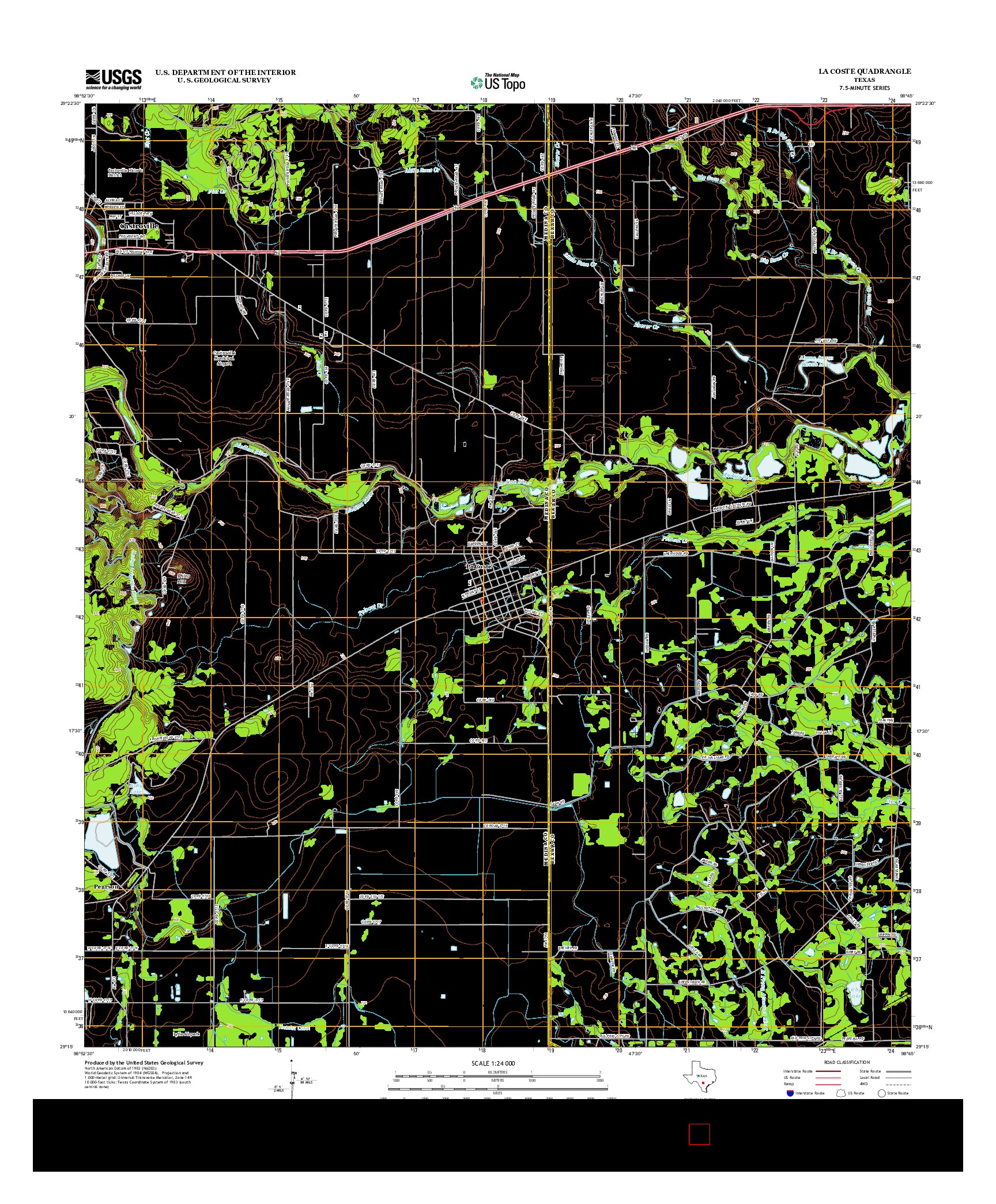 USGS US TOPO 7.5-MINUTE MAP FOR LA COSTE, TX 2013