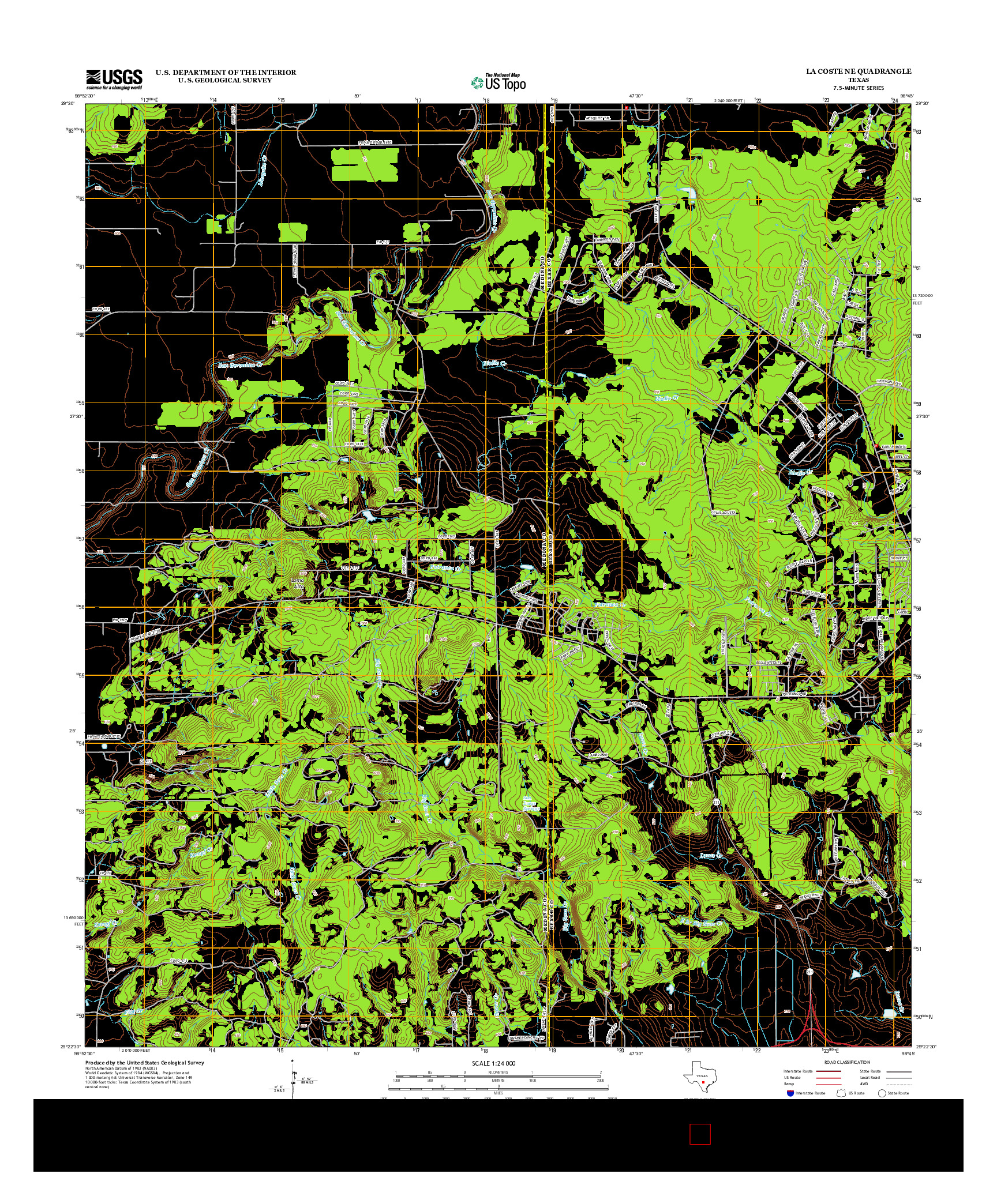 USGS US TOPO 7.5-MINUTE MAP FOR LA COSTE NE, TX 2013