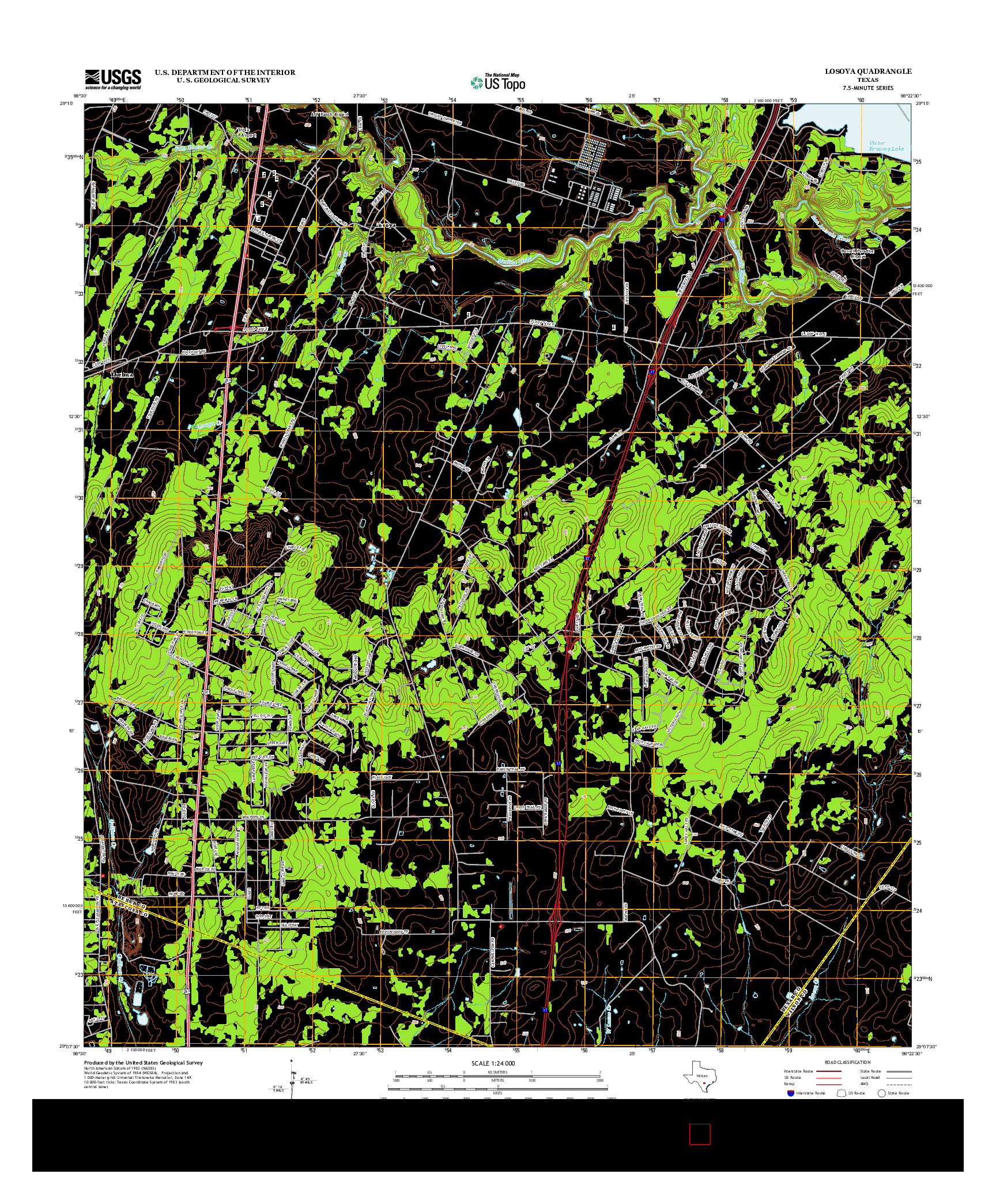 USGS US TOPO 7.5-MINUTE MAP FOR LOSOYA, TX 2013