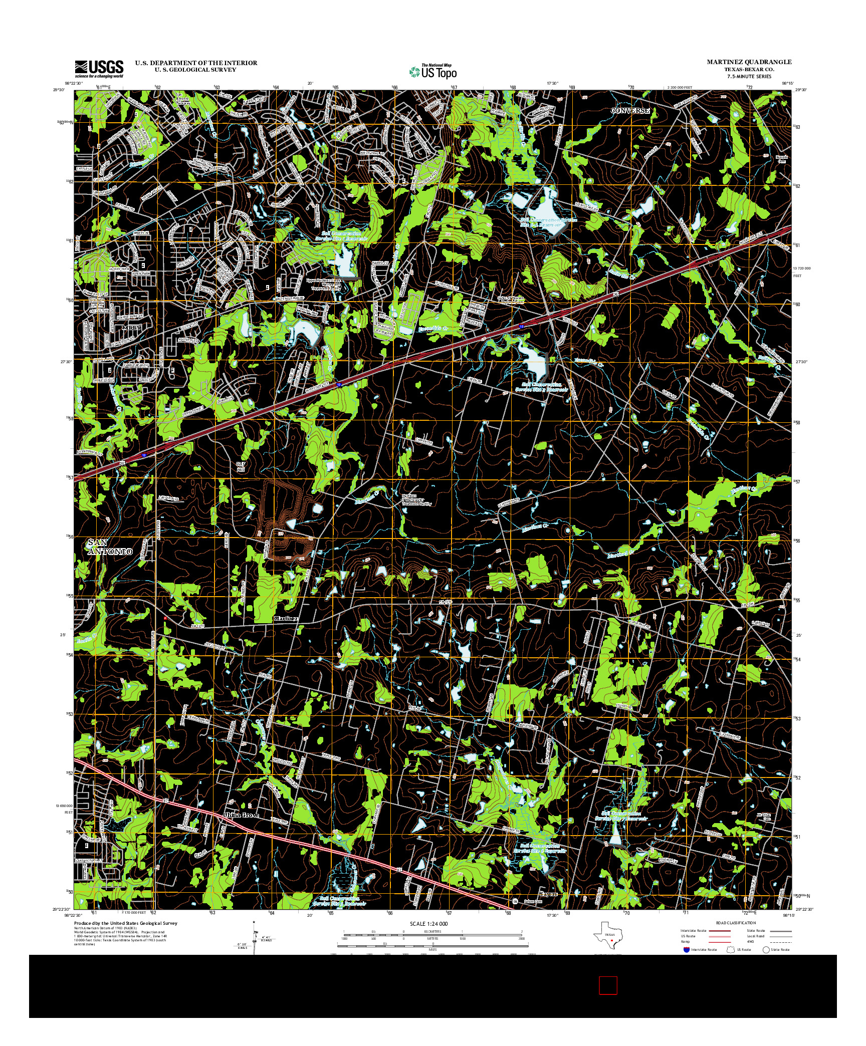 USGS US TOPO 7.5-MINUTE MAP FOR MARTINEZ, TX 2013