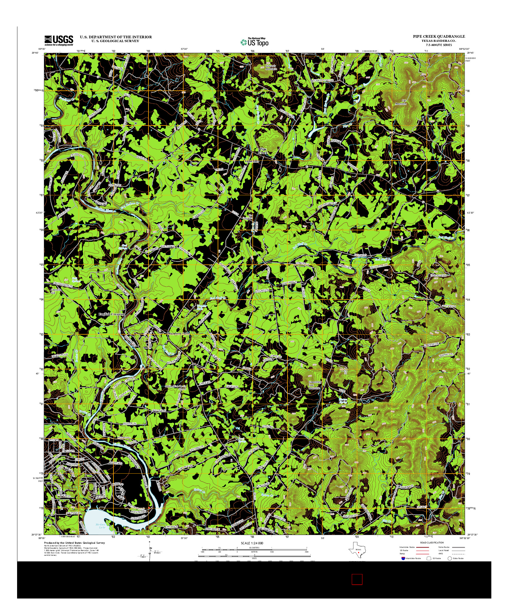 USGS US TOPO 7.5-MINUTE MAP FOR PIPE CREEK, TX 2013