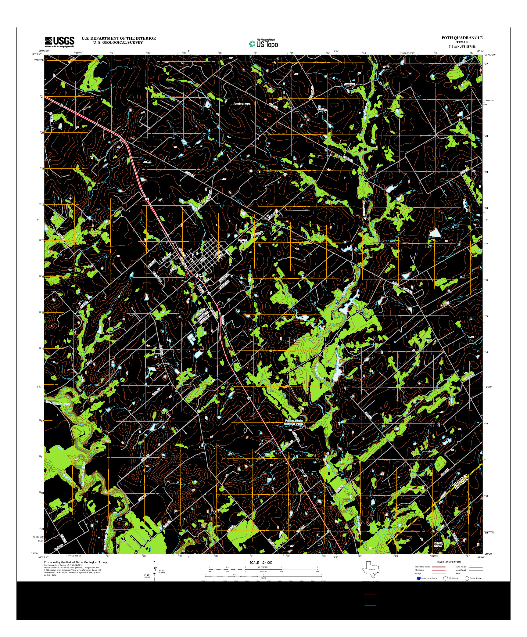 USGS US TOPO 7.5-MINUTE MAP FOR POTH, TX 2013