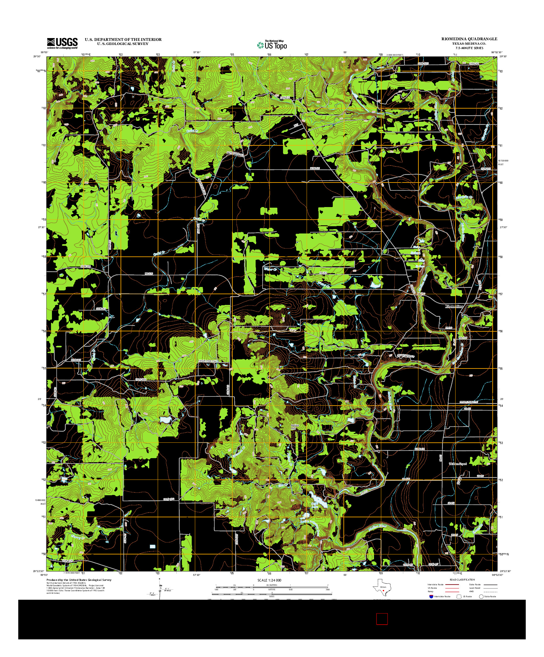 USGS US TOPO 7.5-MINUTE MAP FOR RIOMEDINA, TX 2013