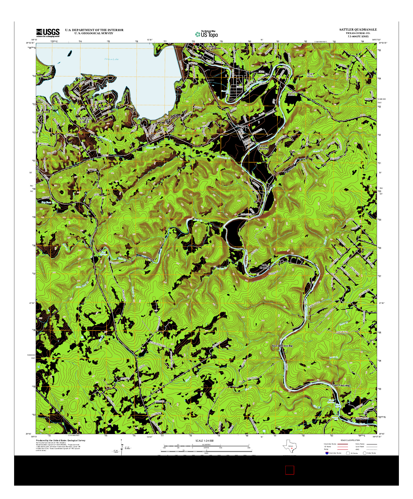USGS US TOPO 7.5-MINUTE MAP FOR SATTLER, TX 2013