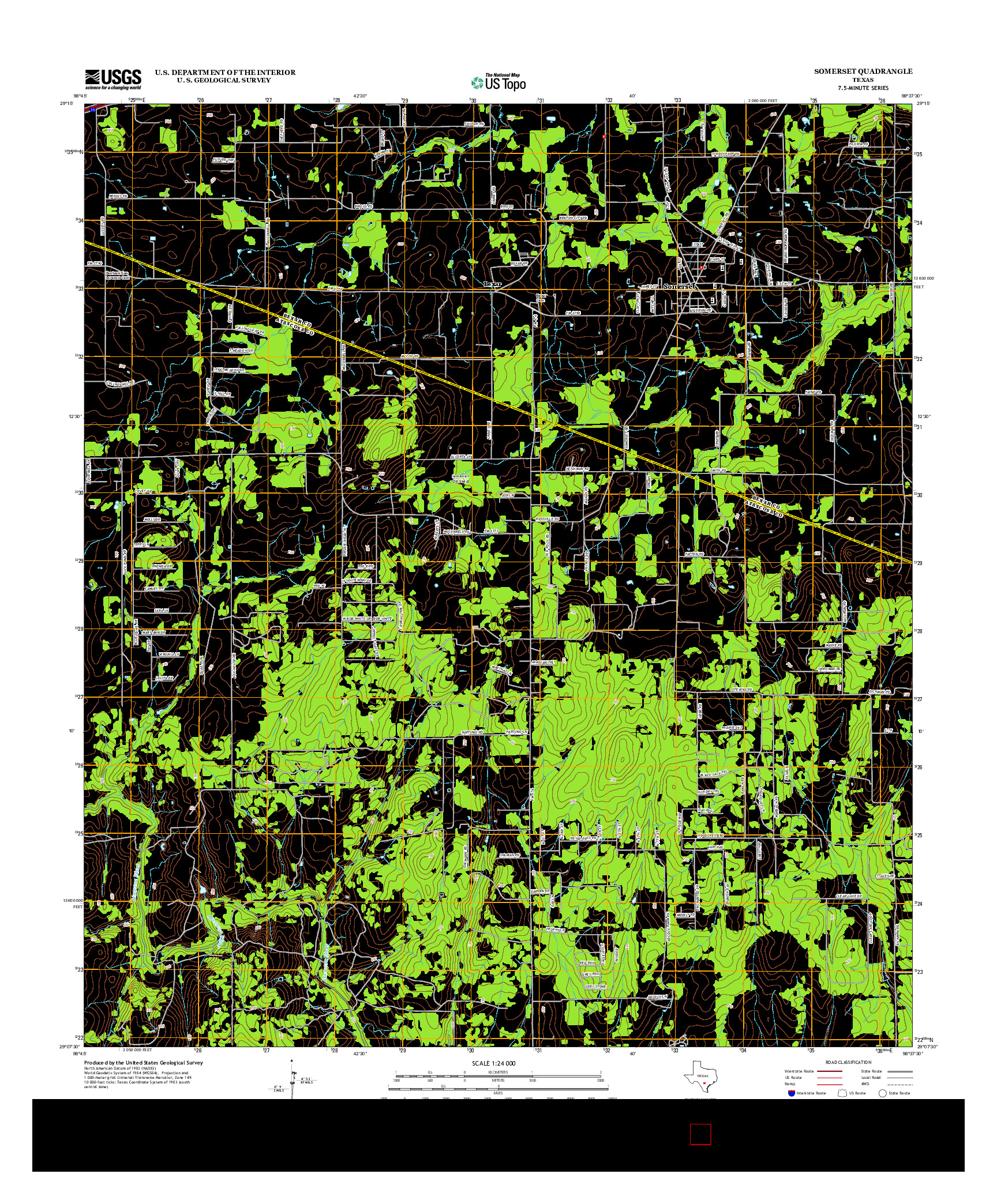 USGS US TOPO 7.5-MINUTE MAP FOR SOMERSET, TX 2013