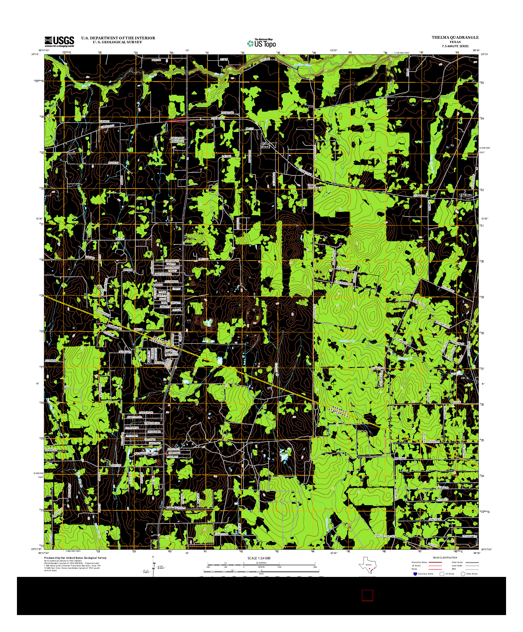USGS US TOPO 7.5-MINUTE MAP FOR THELMA, TX 2013