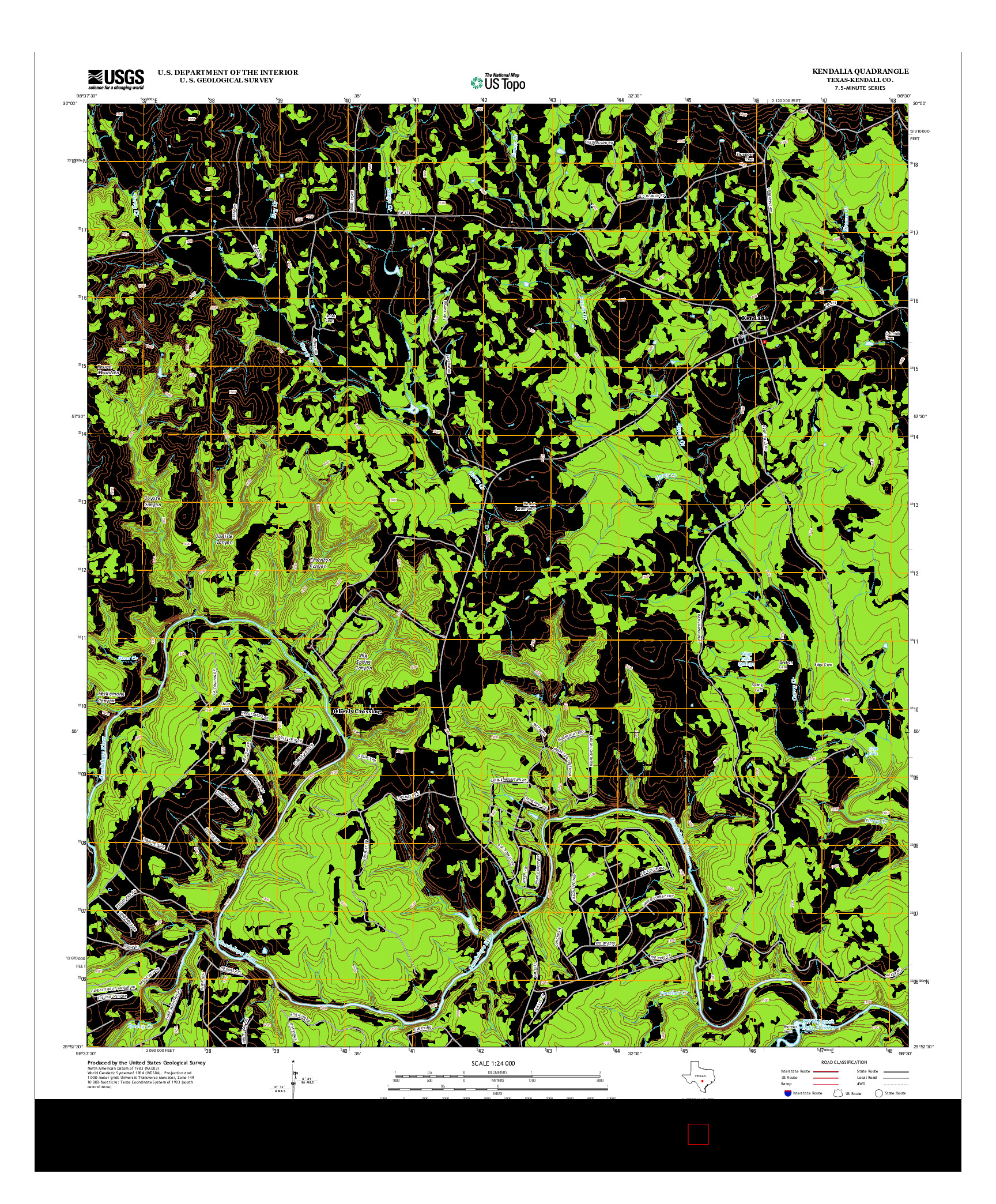 USGS US TOPO 7.5-MINUTE MAP FOR KENDALIA, TX 2013