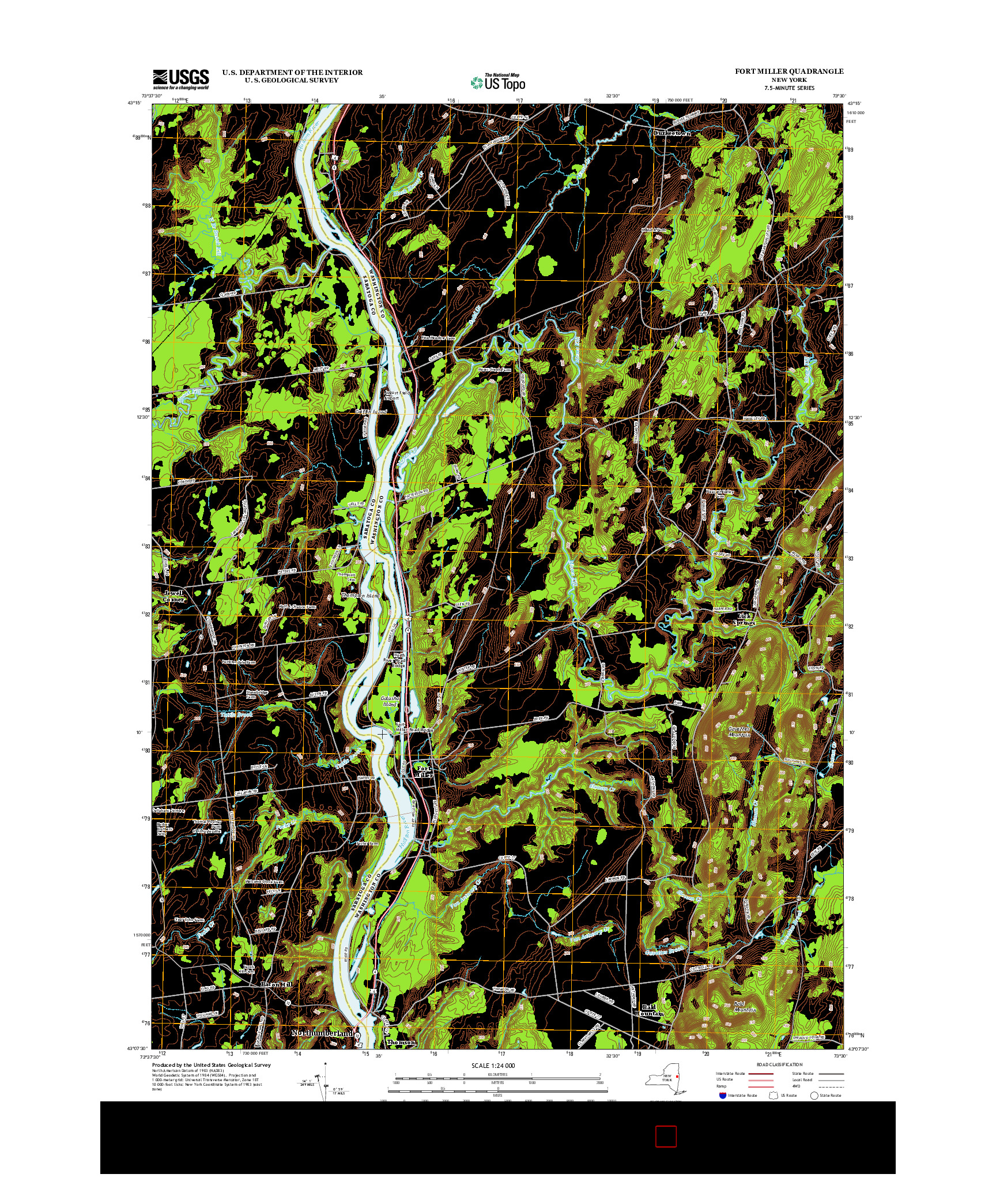 USGS US TOPO 7.5-MINUTE MAP FOR FORT MILLER, NY 2013