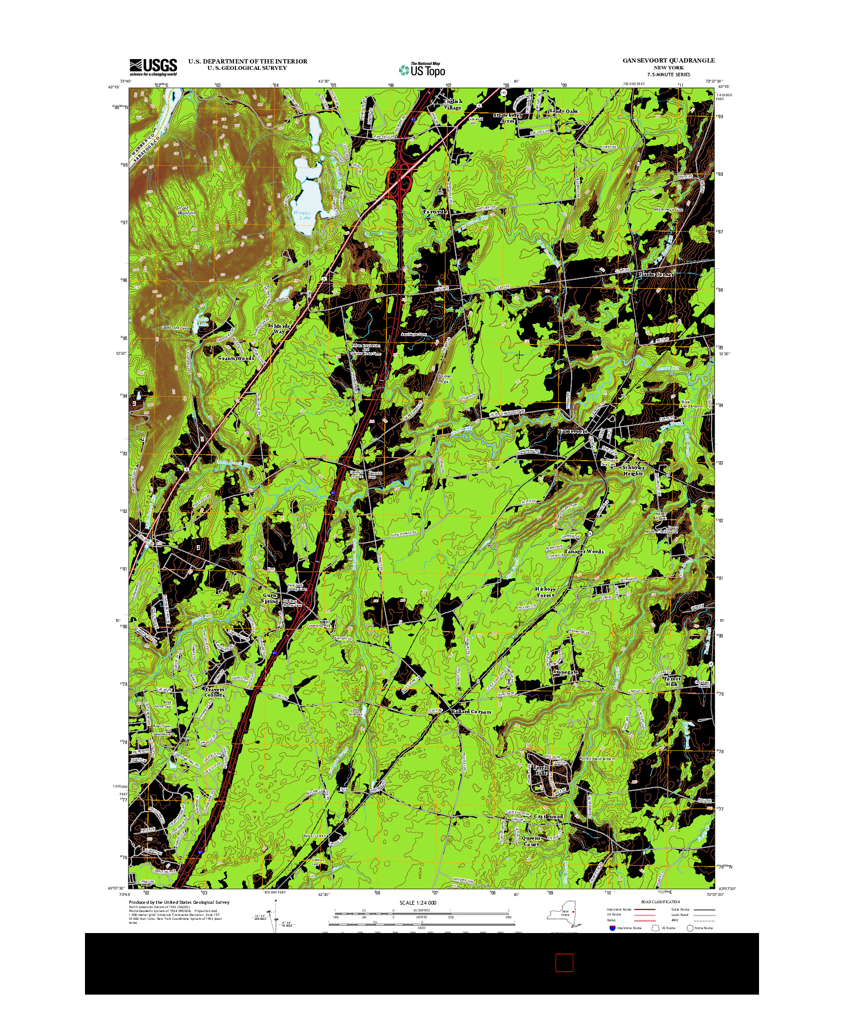 USGS US TOPO 7.5-MINUTE MAP FOR GANSEVOORT, NY 2013