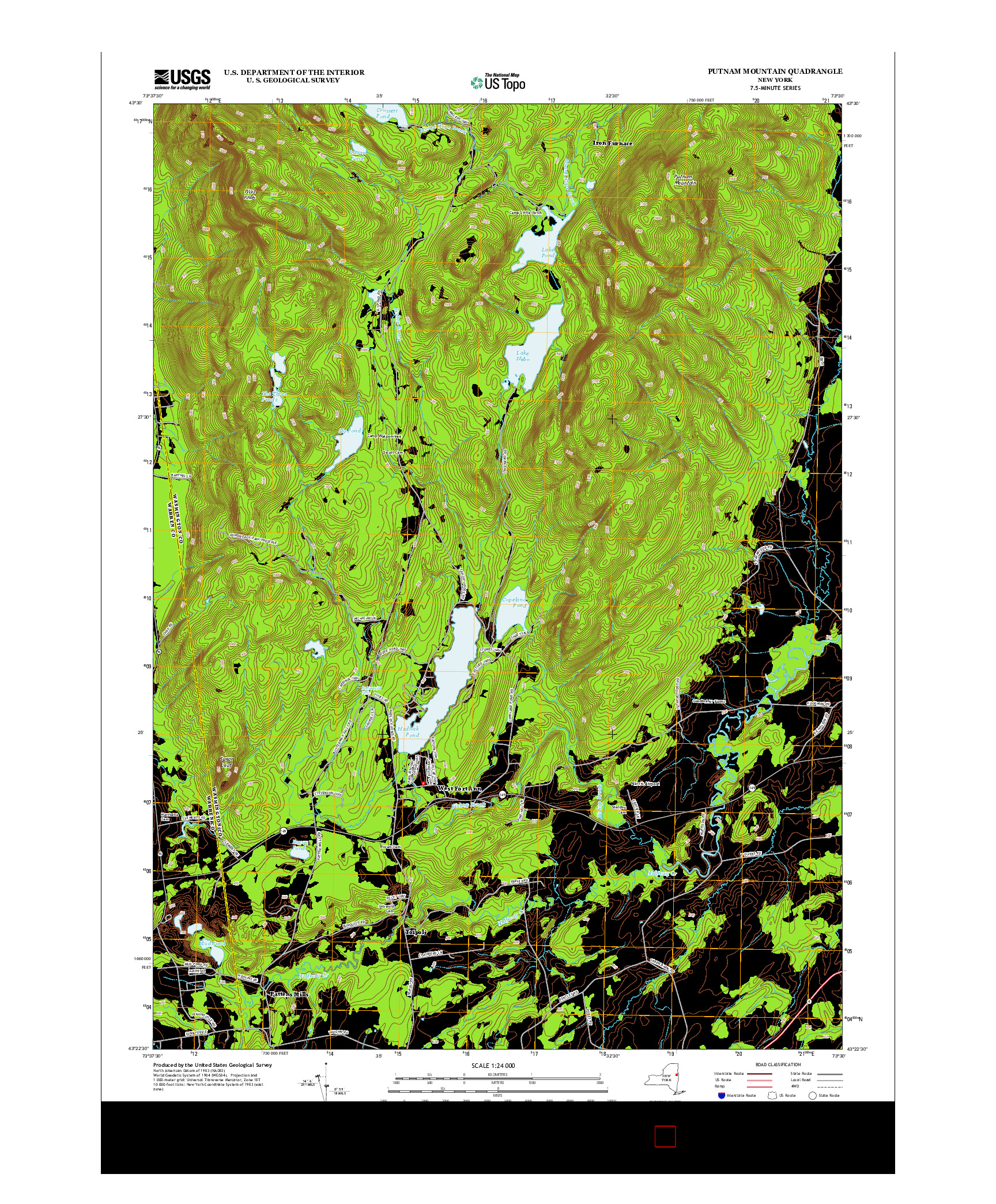 USGS US TOPO 7.5-MINUTE MAP FOR PUTNAM MOUNTAIN, NY 2013