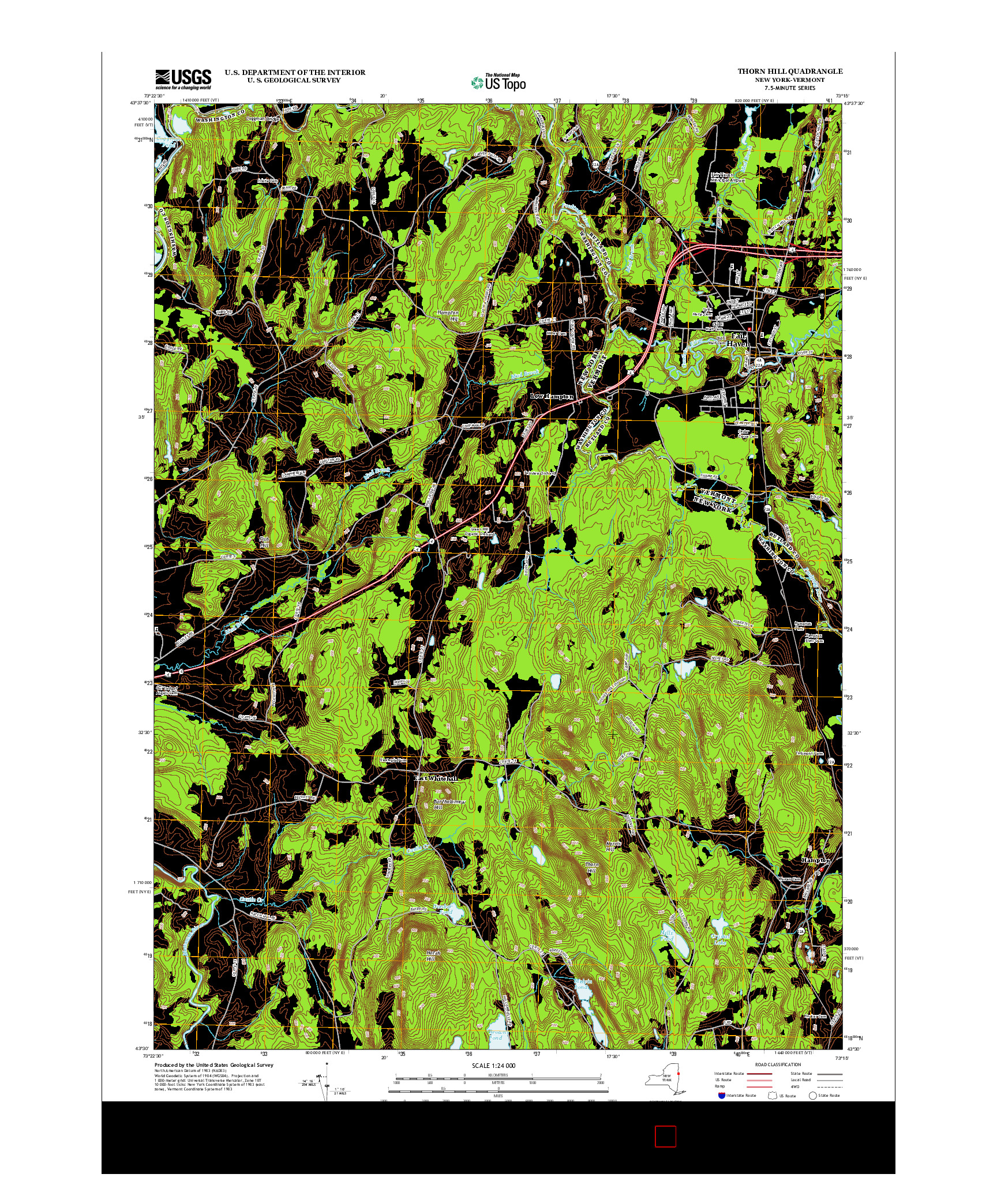 USGS US TOPO 7.5-MINUTE MAP FOR THORN HILL, NY-VT 2013