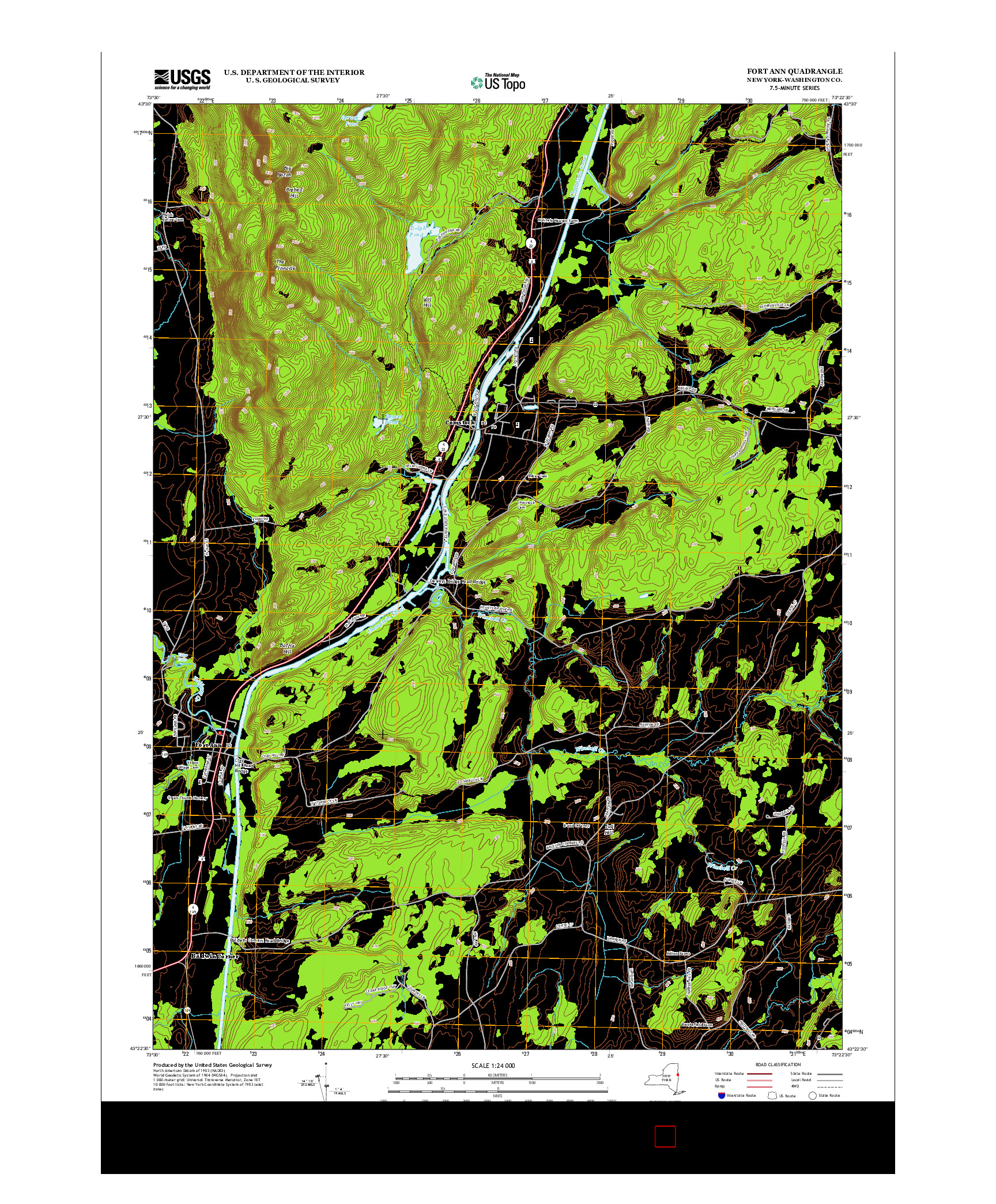 USGS US TOPO 7.5-MINUTE MAP FOR FORT ANN, NY 2013