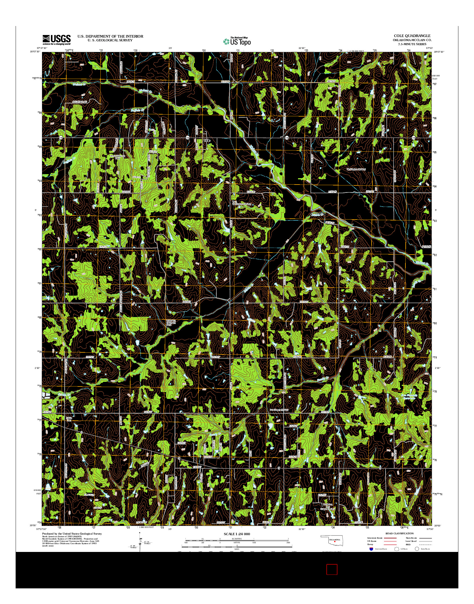 USGS US TOPO 7.5-MINUTE MAP FOR COLE, OK 2013