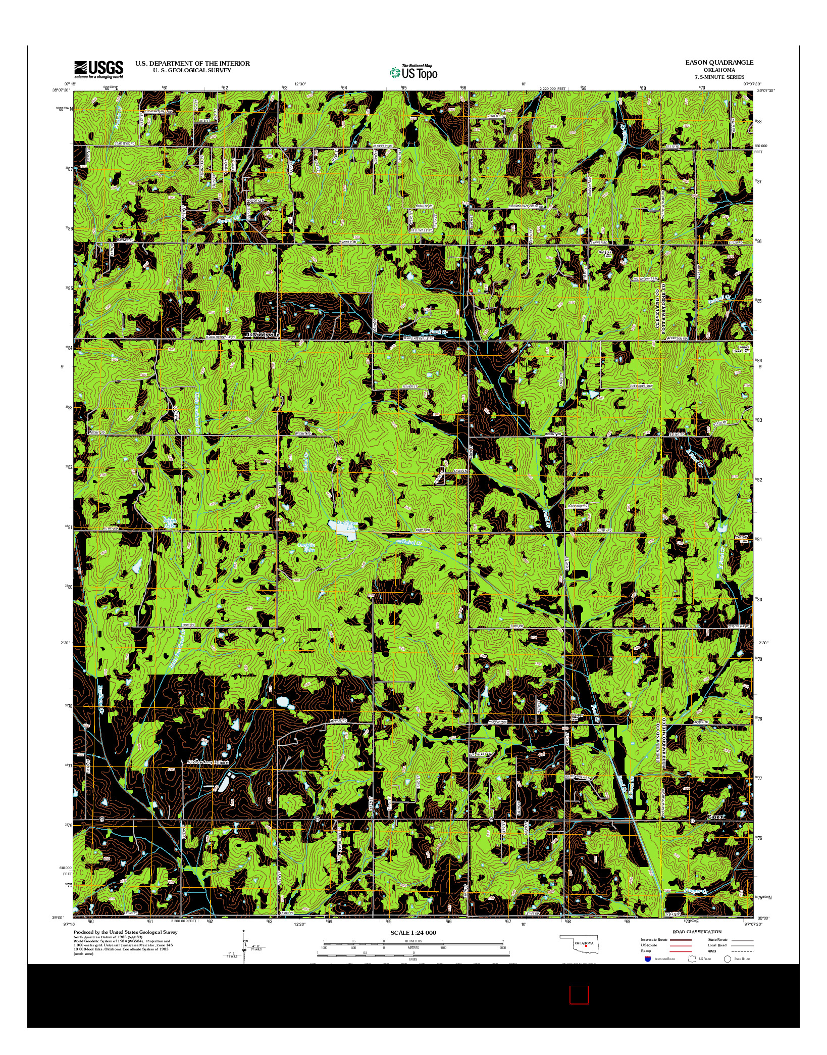 USGS US TOPO 7.5-MINUTE MAP FOR EASON, OK 2013