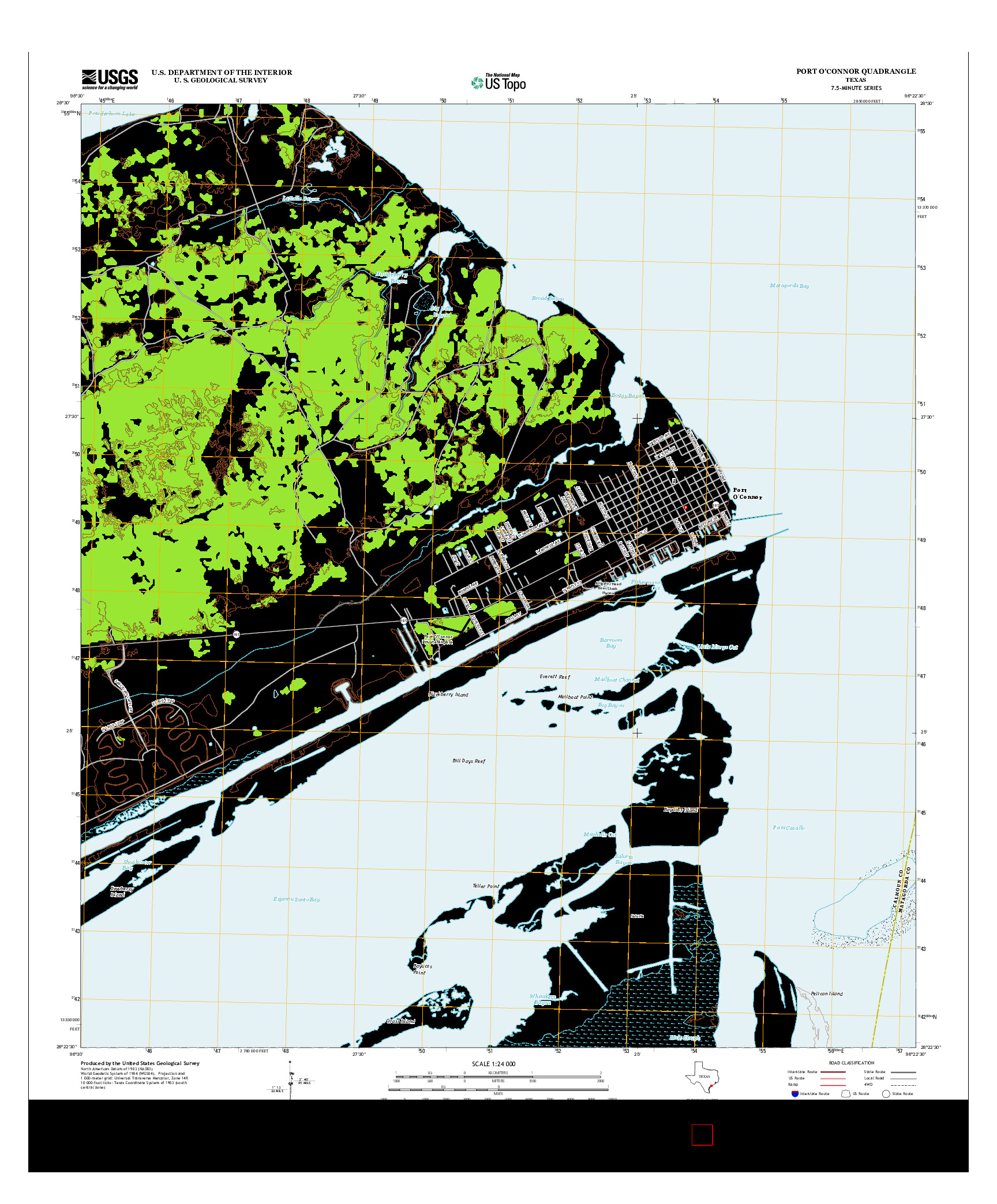 USGS US TOPO 7.5-MINUTE MAP FOR PORT O'CONNOR, TX 2013