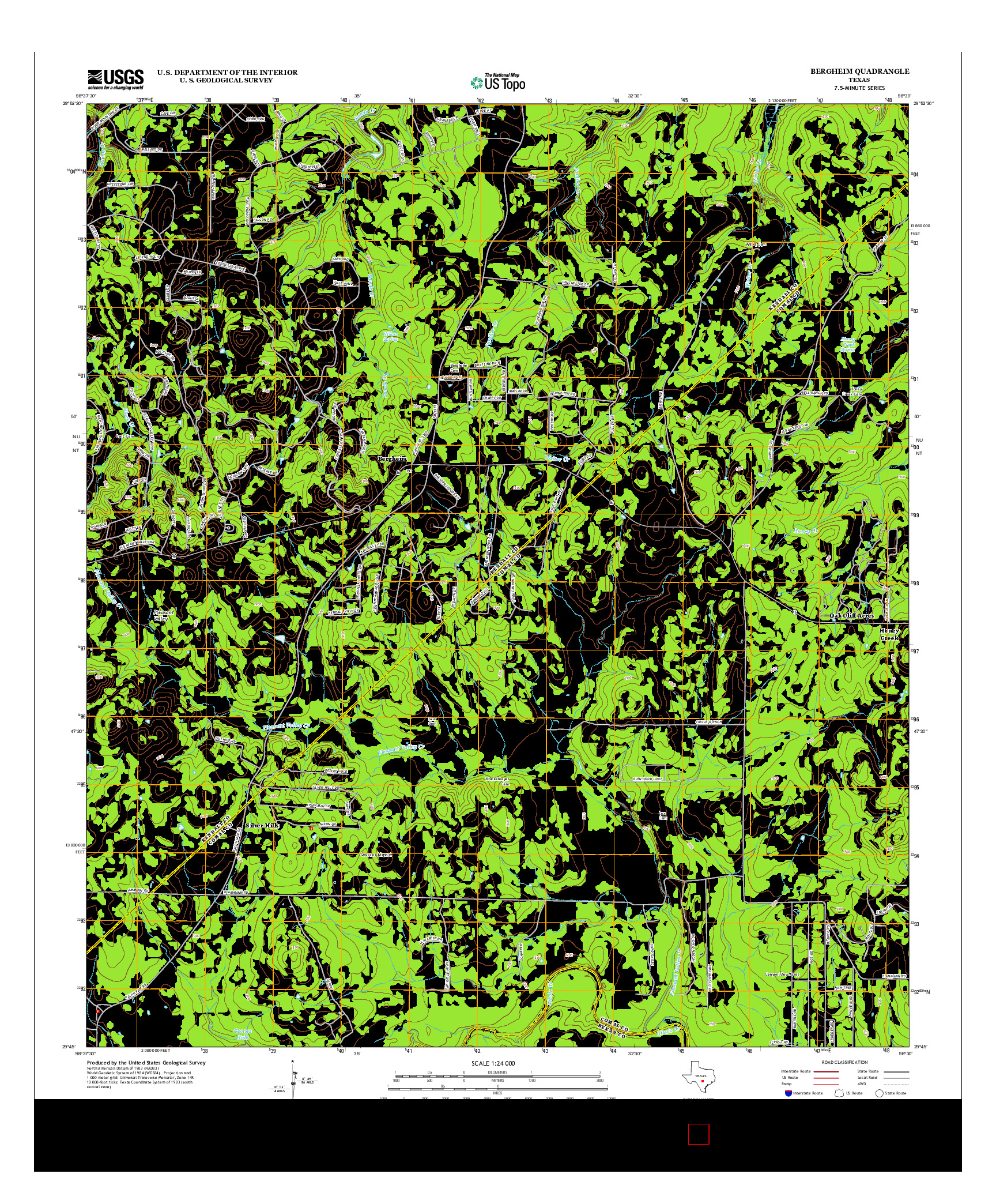 USGS US TOPO 7.5-MINUTE MAP FOR BERGHEIM, TX 2013