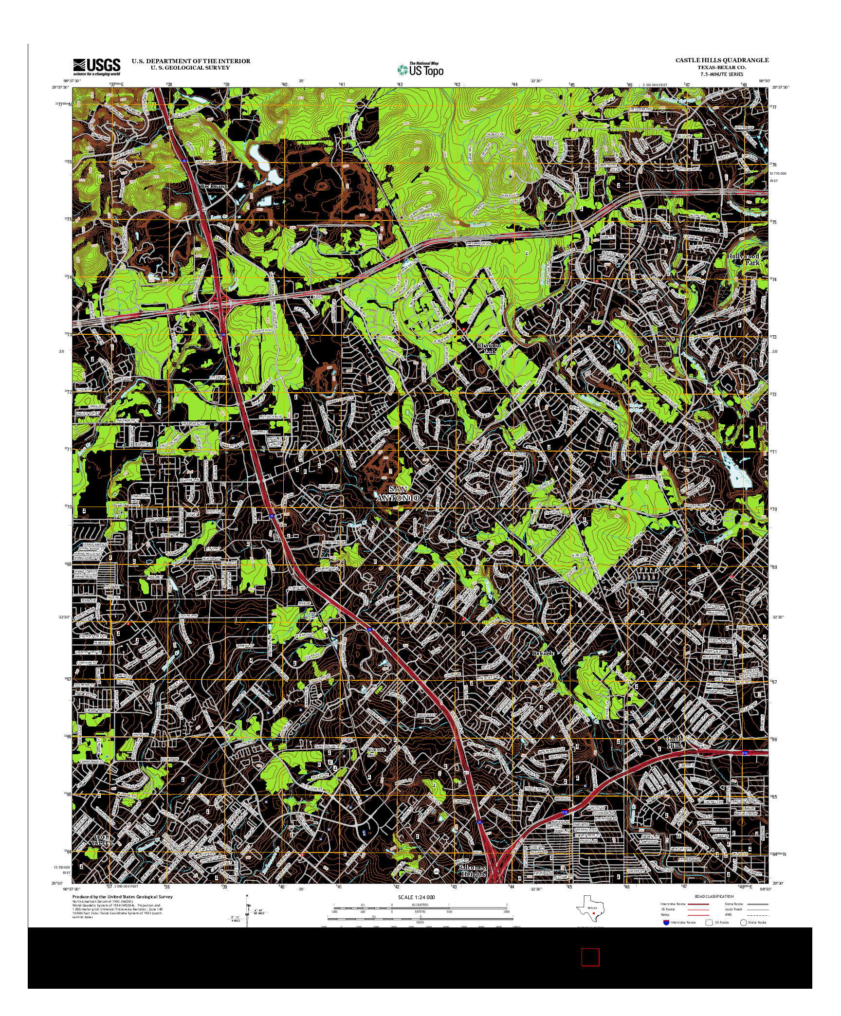 USGS US TOPO 7.5-MINUTE MAP FOR CASTLE HILLS, TX 2013