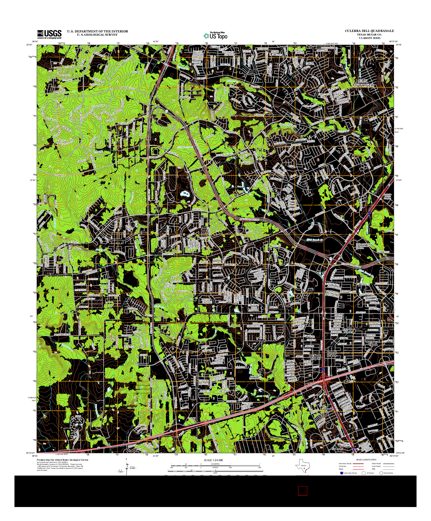 USGS US TOPO 7.5-MINUTE MAP FOR CULEBRA HILL, TX 2013