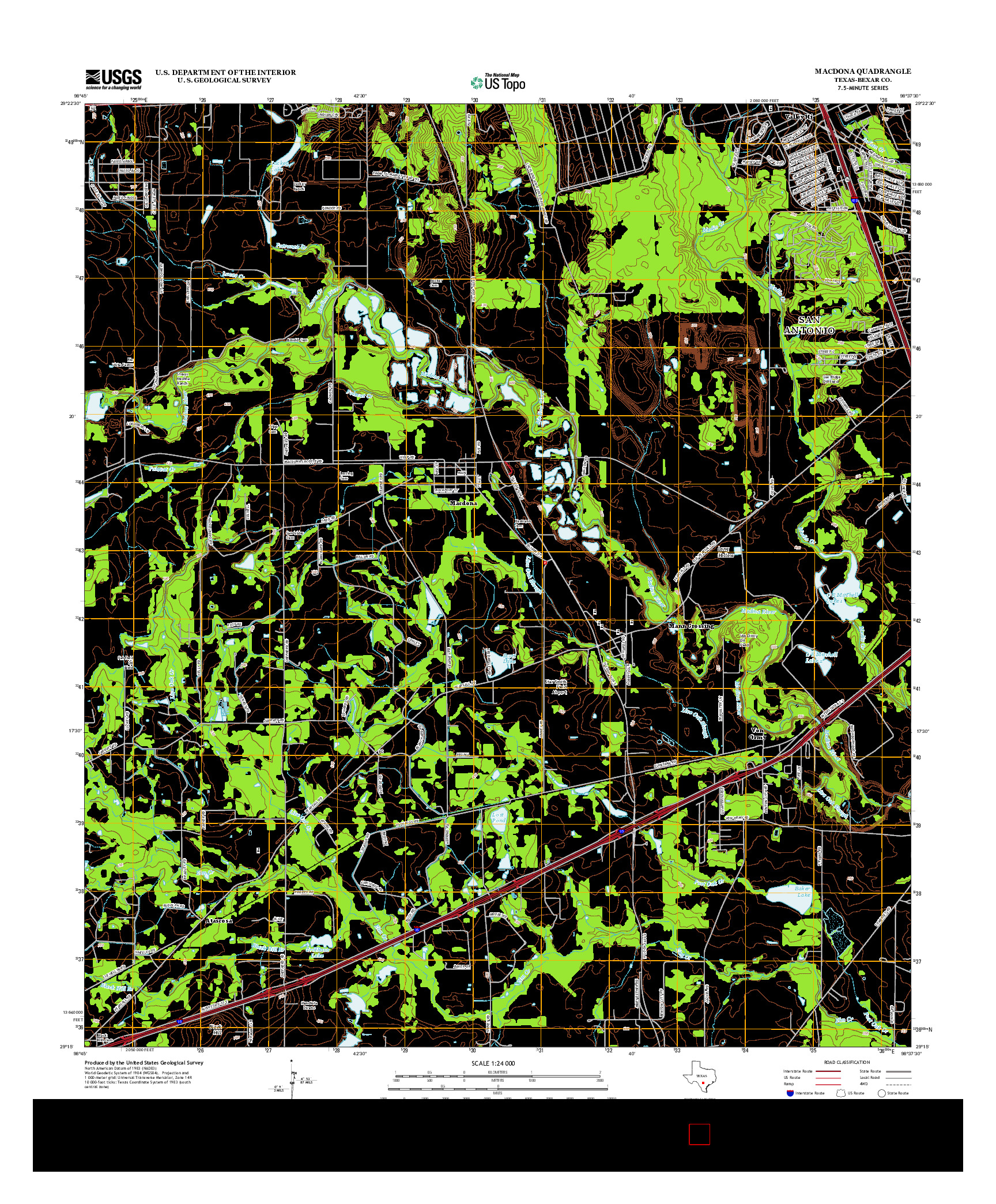 USGS US TOPO 7.5-MINUTE MAP FOR MACDONA, TX 2013