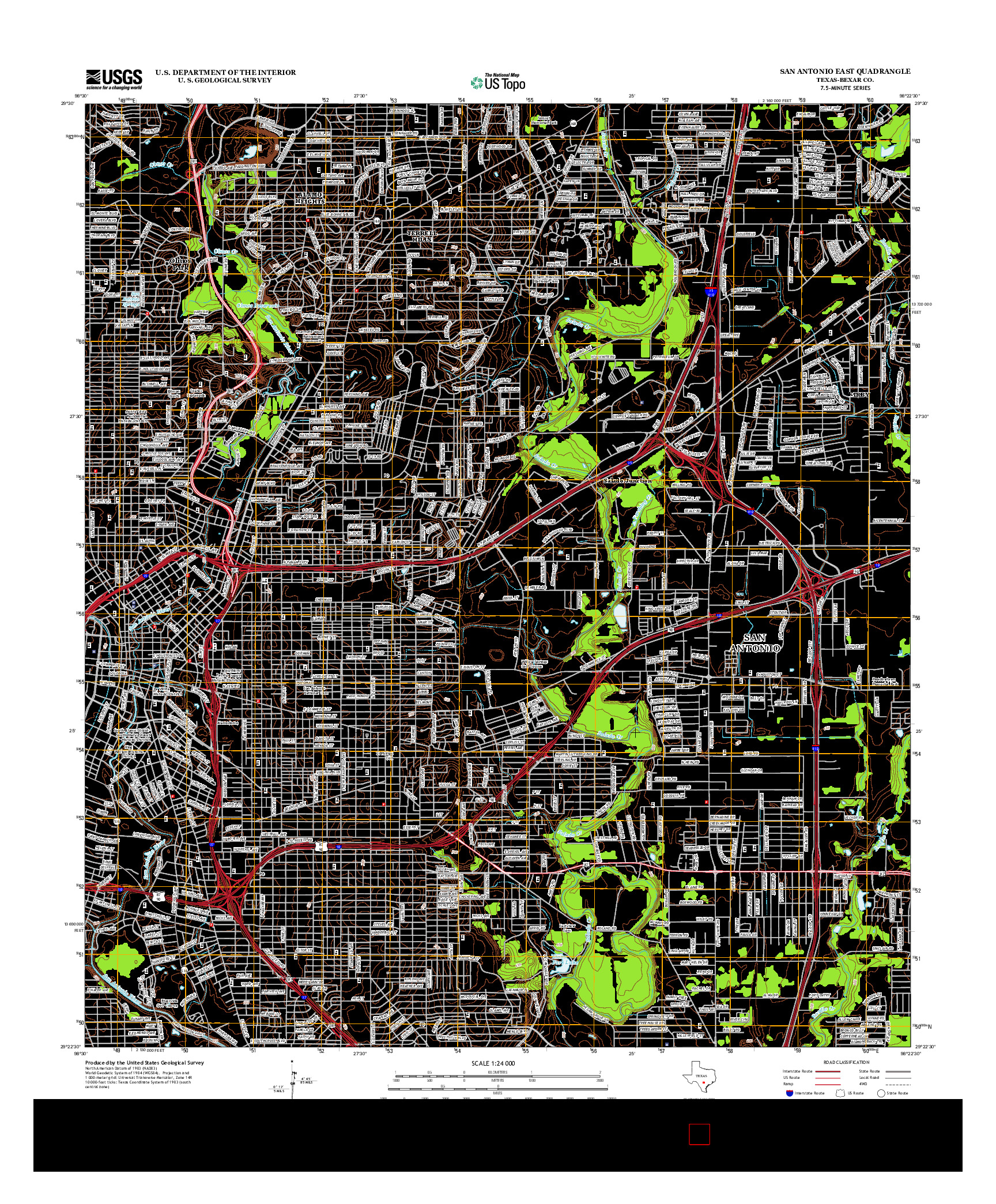 USGS US TOPO 7.5-MINUTE MAP FOR SAN ANTONIO EAST, TX 2013
