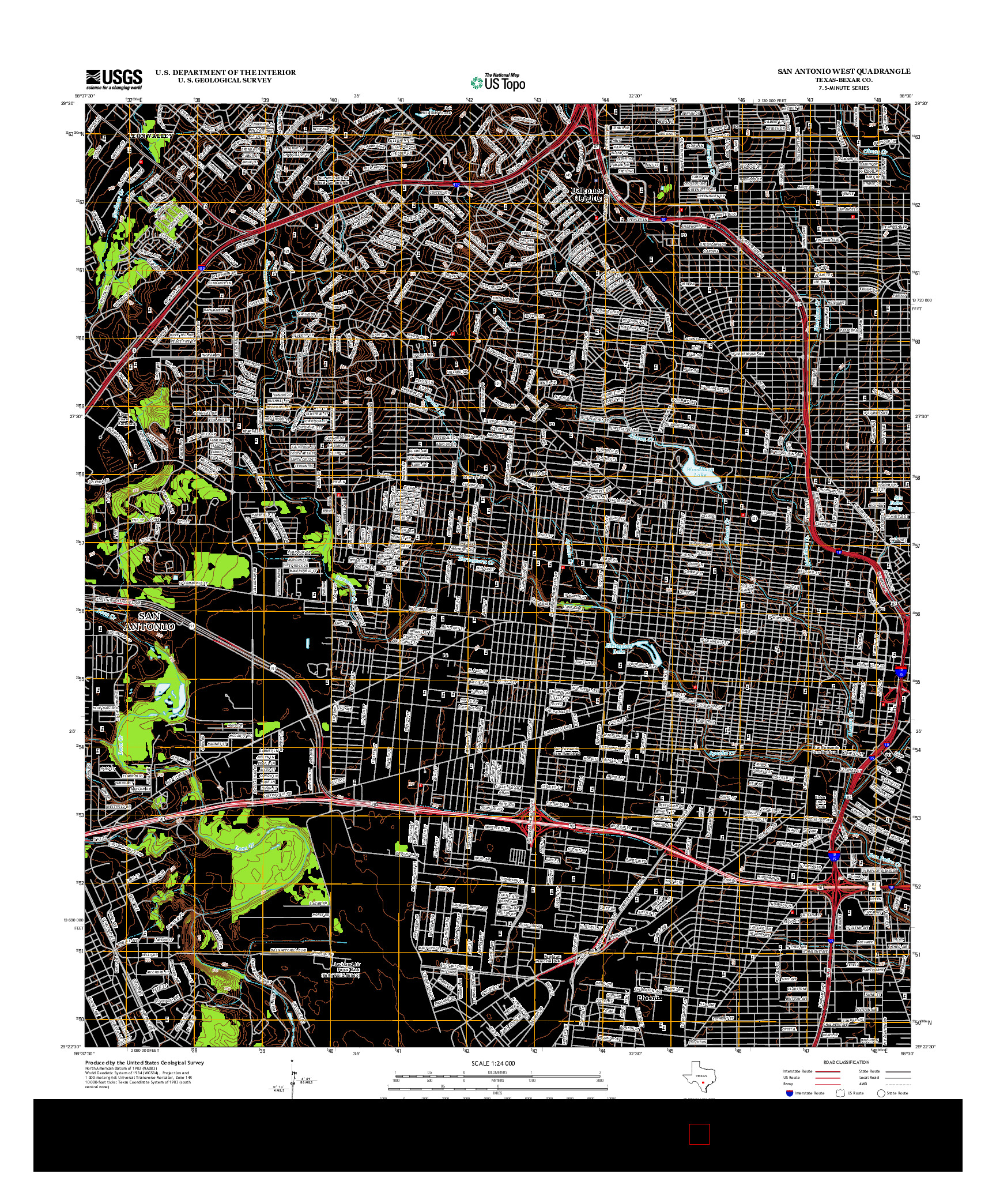 USGS US TOPO 7.5-MINUTE MAP FOR SAN ANTONIO WEST, TX 2013