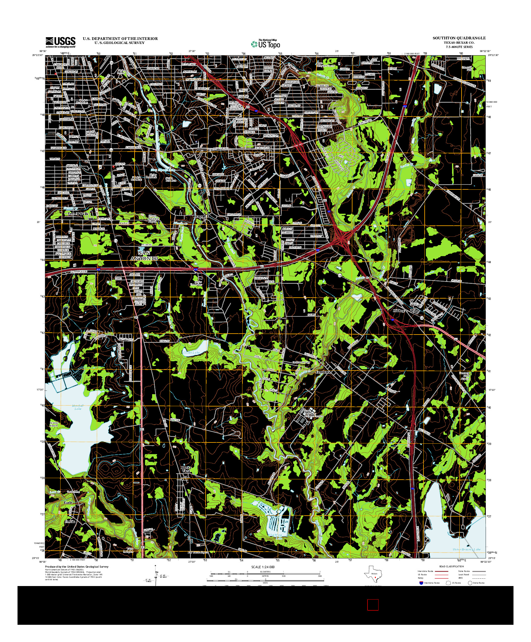 USGS US TOPO 7.5-MINUTE MAP FOR SOUTHTON, TX 2013