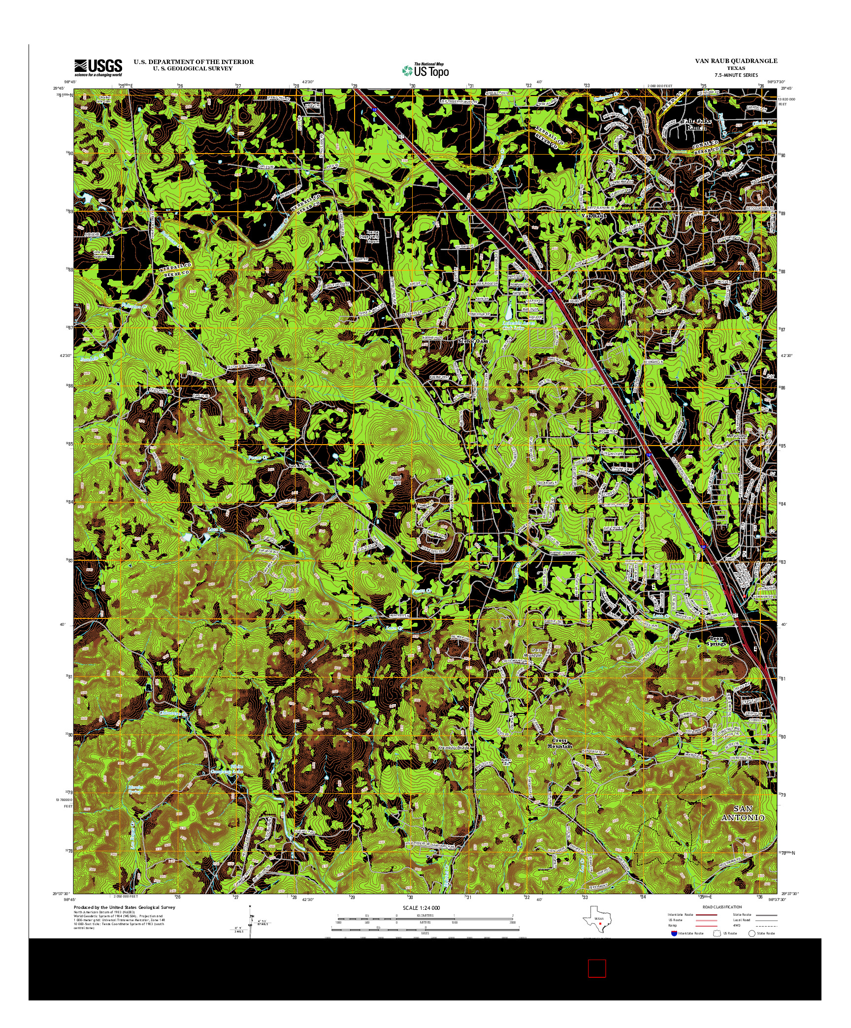 USGS US TOPO 7.5-MINUTE MAP FOR VAN RAUB, TX 2013