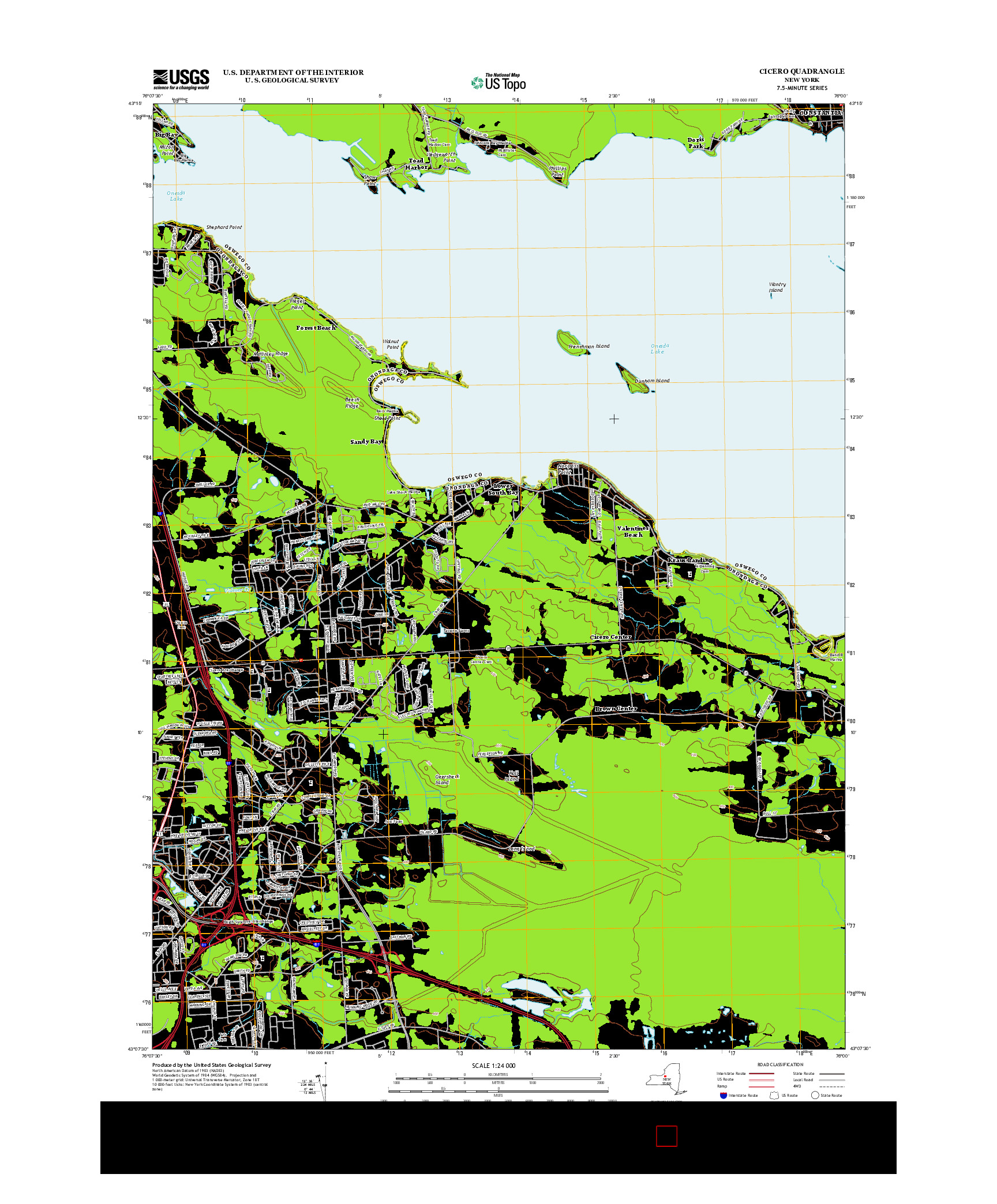 USGS US TOPO 7.5-MINUTE MAP FOR CICERO, NY 2013