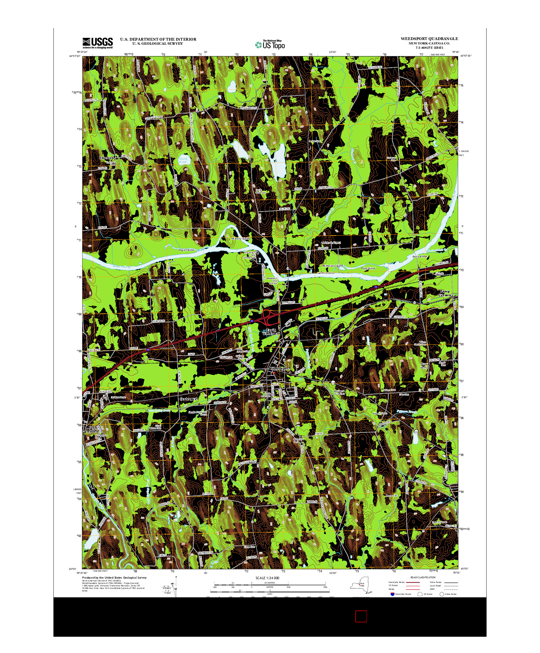 USGS US TOPO 7.5-MINUTE MAP FOR WEEDSPORT, NY 2013
