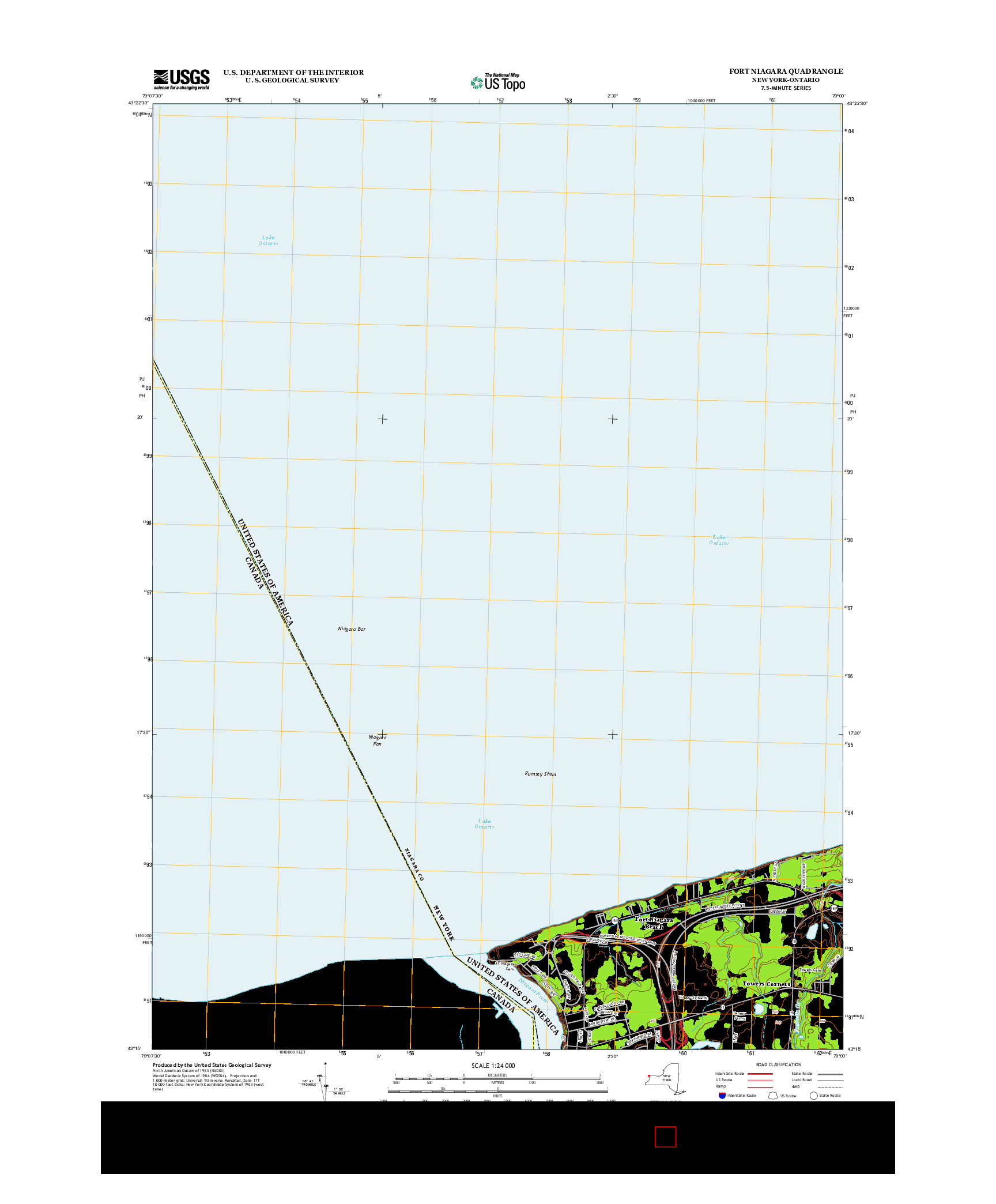 USGS US TOPO 7.5-MINUTE MAP FOR FORT NIAGARA, NY-ON 2013