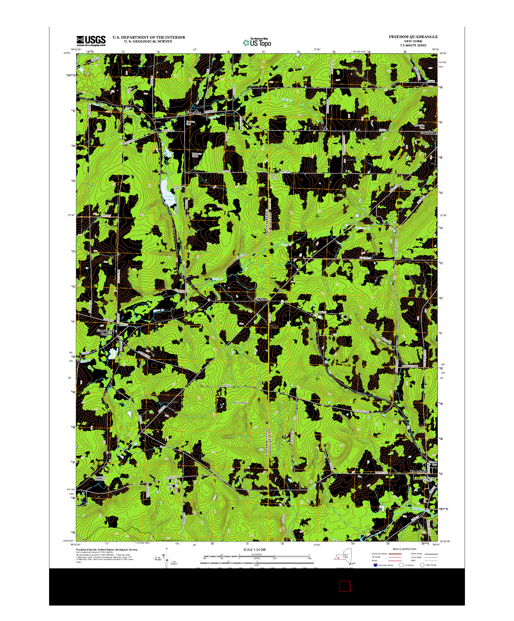 USGS US TOPO 7.5-MINUTE MAP FOR FREEDOM, NY 2013
