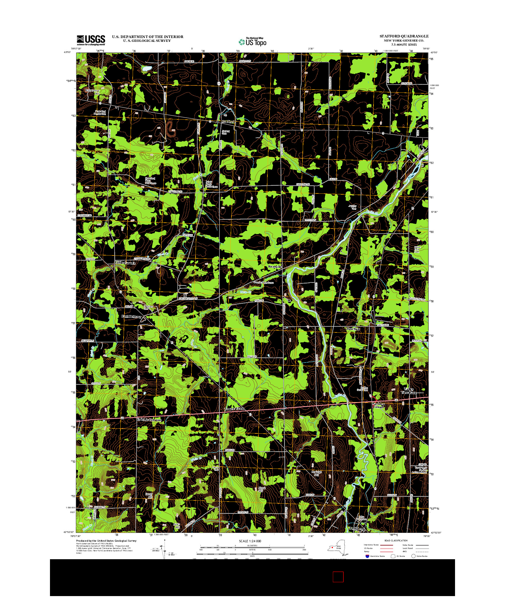 USGS US TOPO 7.5-MINUTE MAP FOR STAFFORD, NY 2013