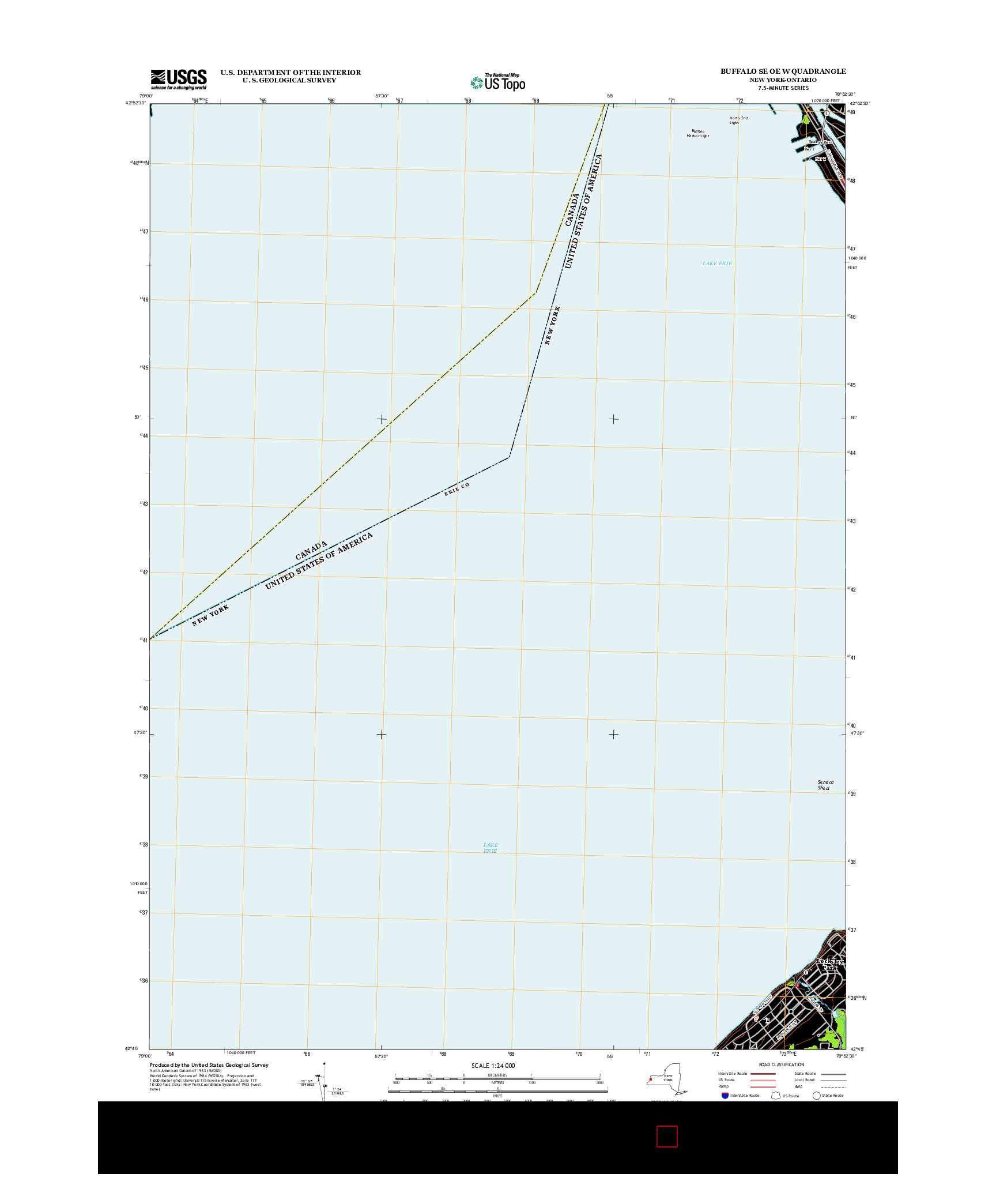 USGS US TOPO 7.5-MINUTE MAP FOR BUFFALO SE OE W, NY-ON 2013