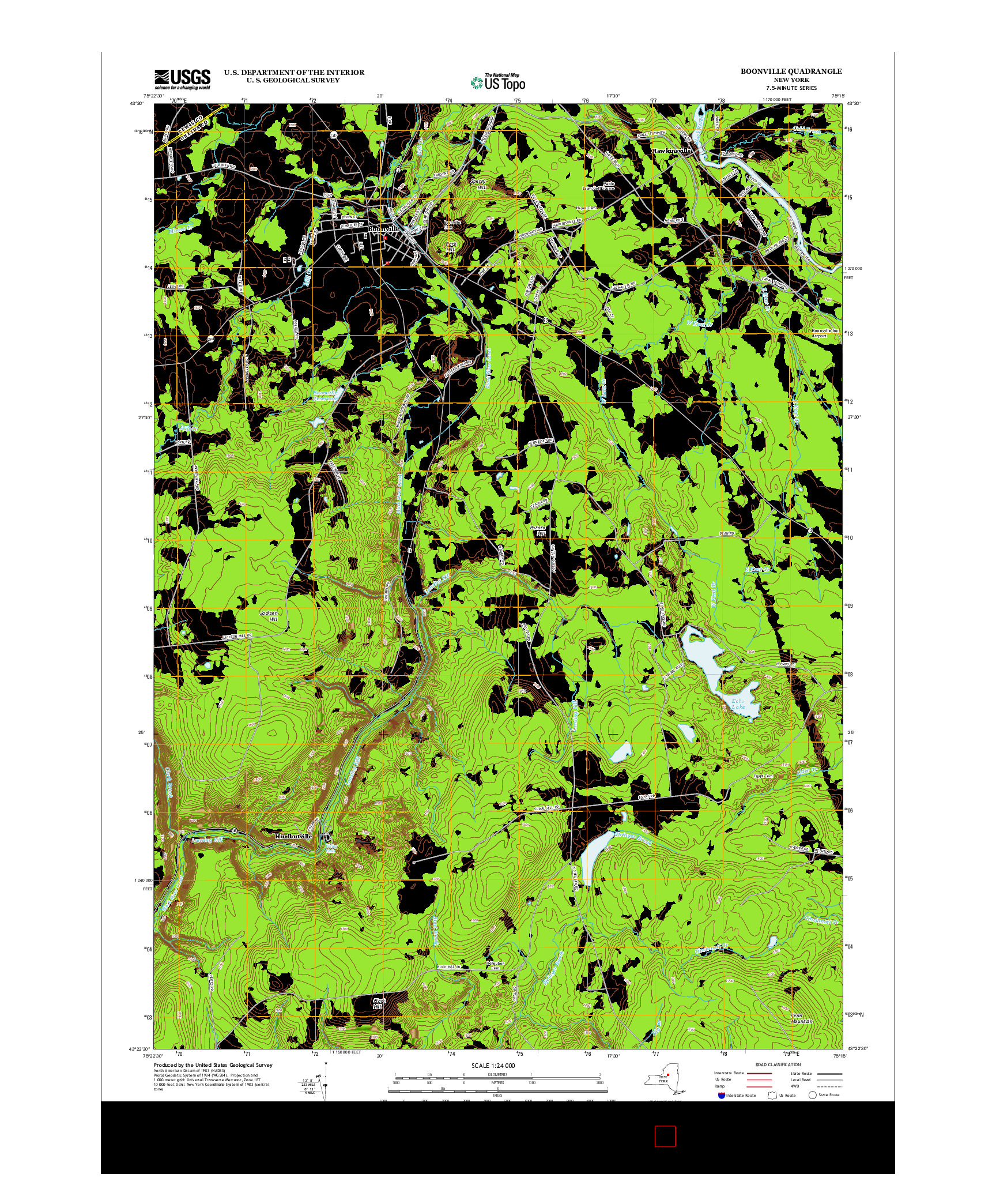 USGS US TOPO 7.5-MINUTE MAP FOR BOONVILLE, NY 2013