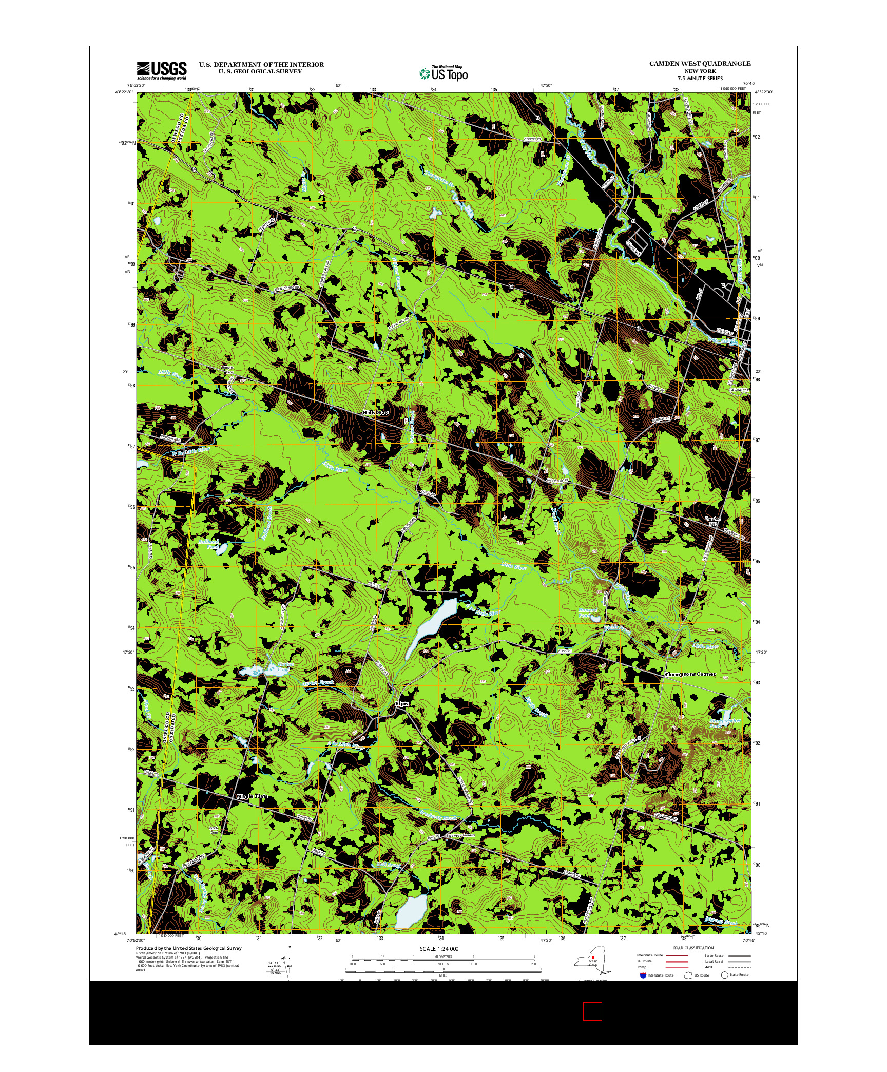 USGS US TOPO 7.5-MINUTE MAP FOR CAMDEN WEST, NY 2013