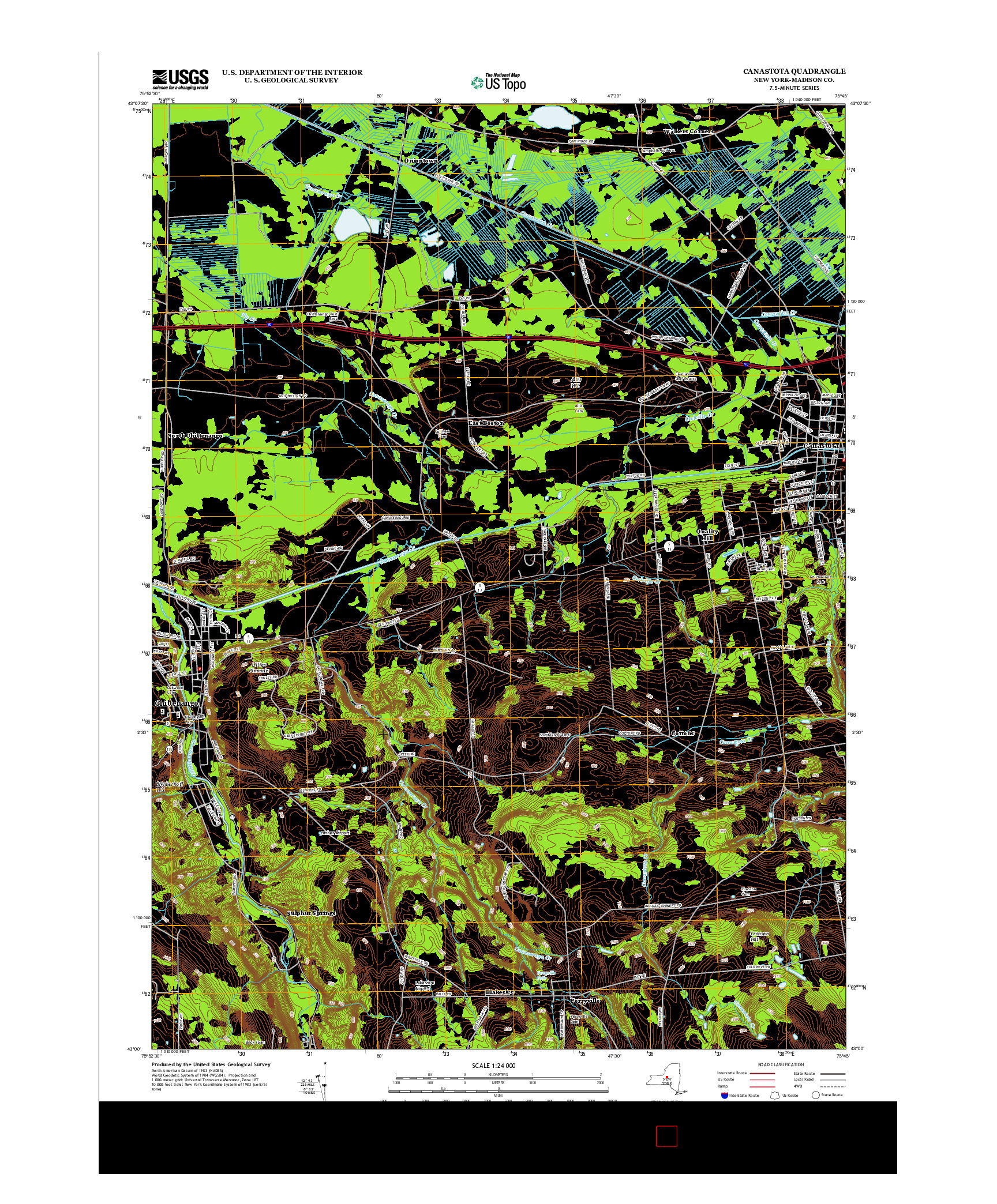 USGS US TOPO 7.5-MINUTE MAP FOR CANASTOTA, NY 2013