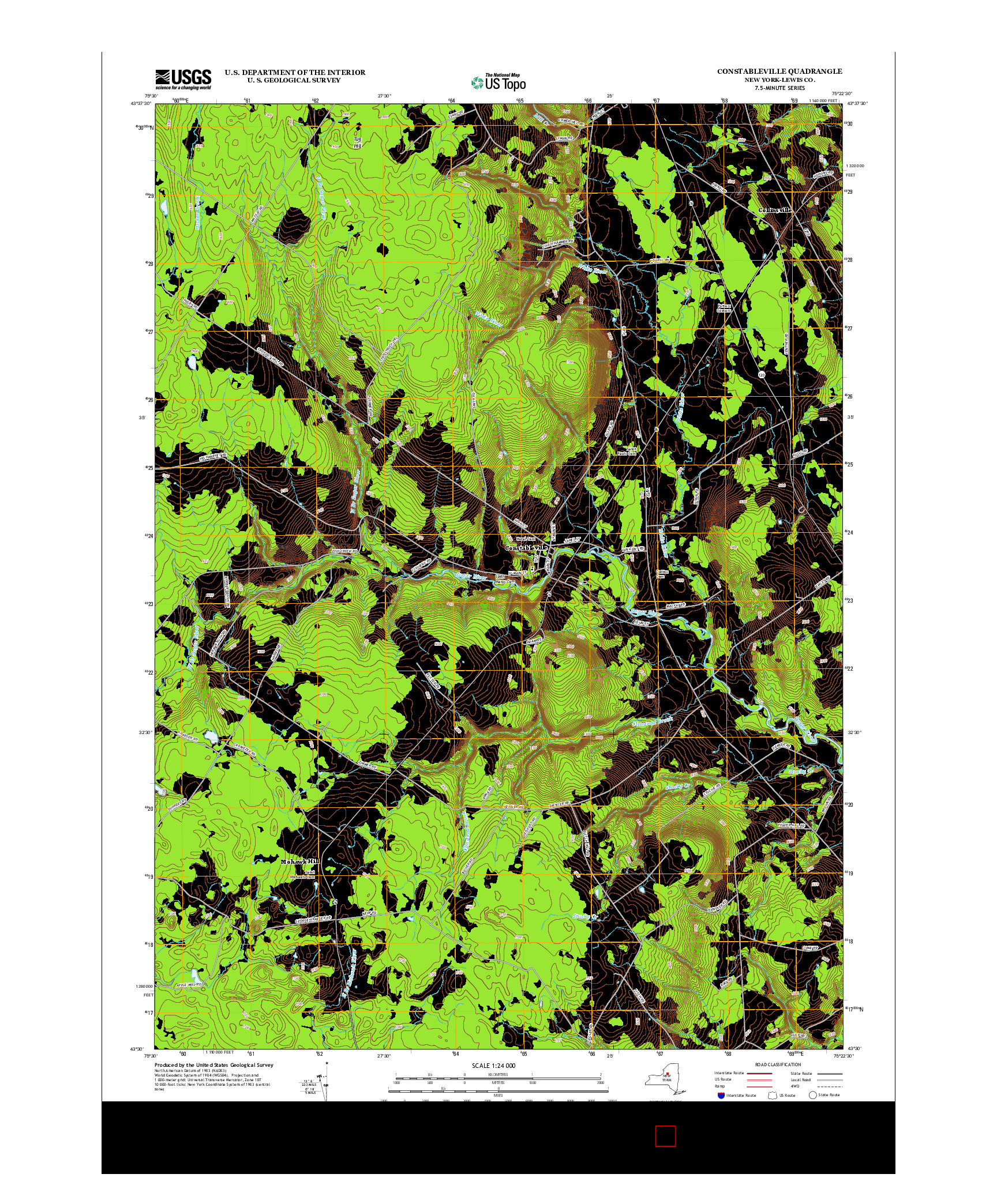 USGS US TOPO 7.5-MINUTE MAP FOR CONSTABLEVILLE, NY 2013