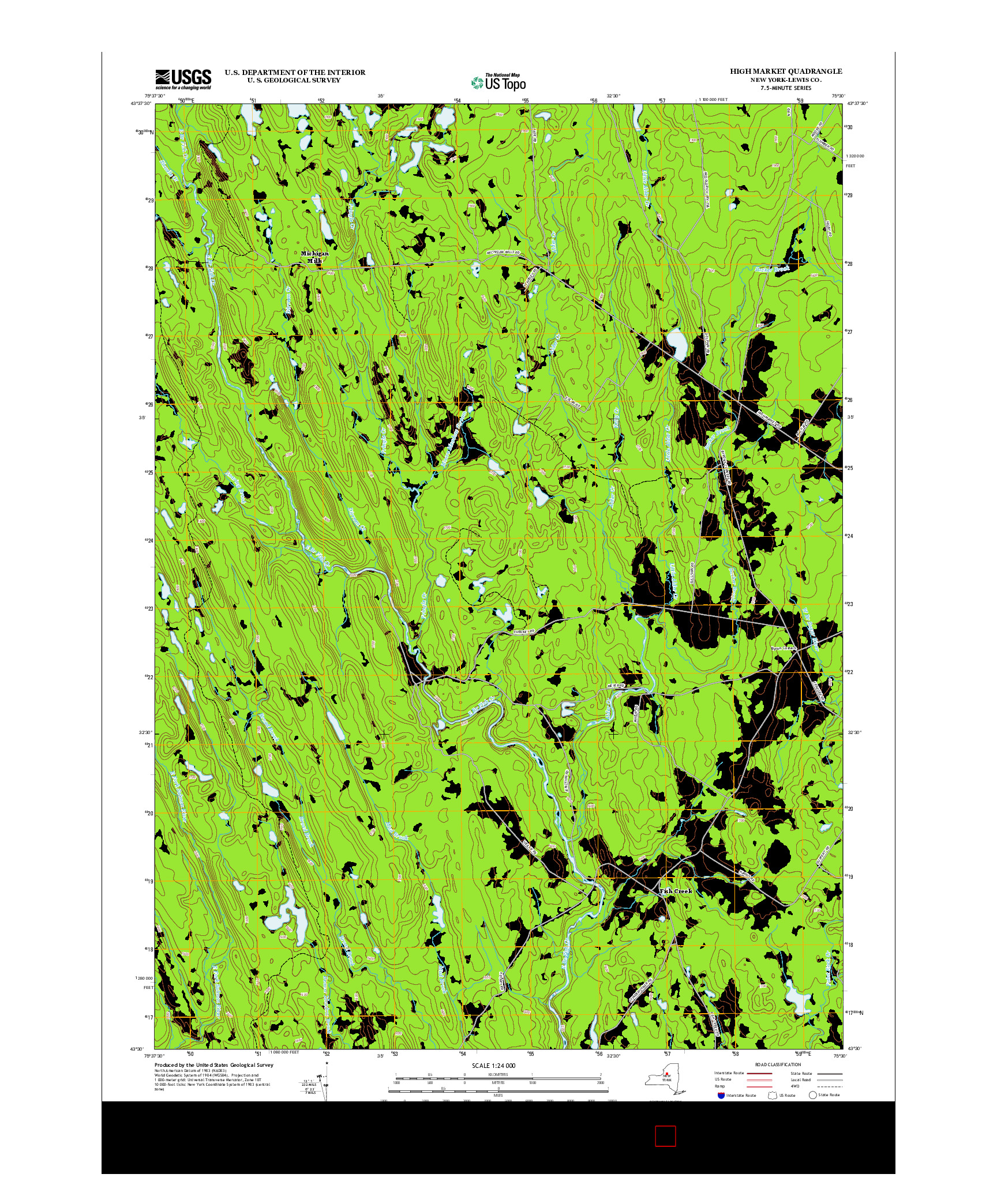 USGS US TOPO 7.5-MINUTE MAP FOR HIGH MARKET, NY 2013