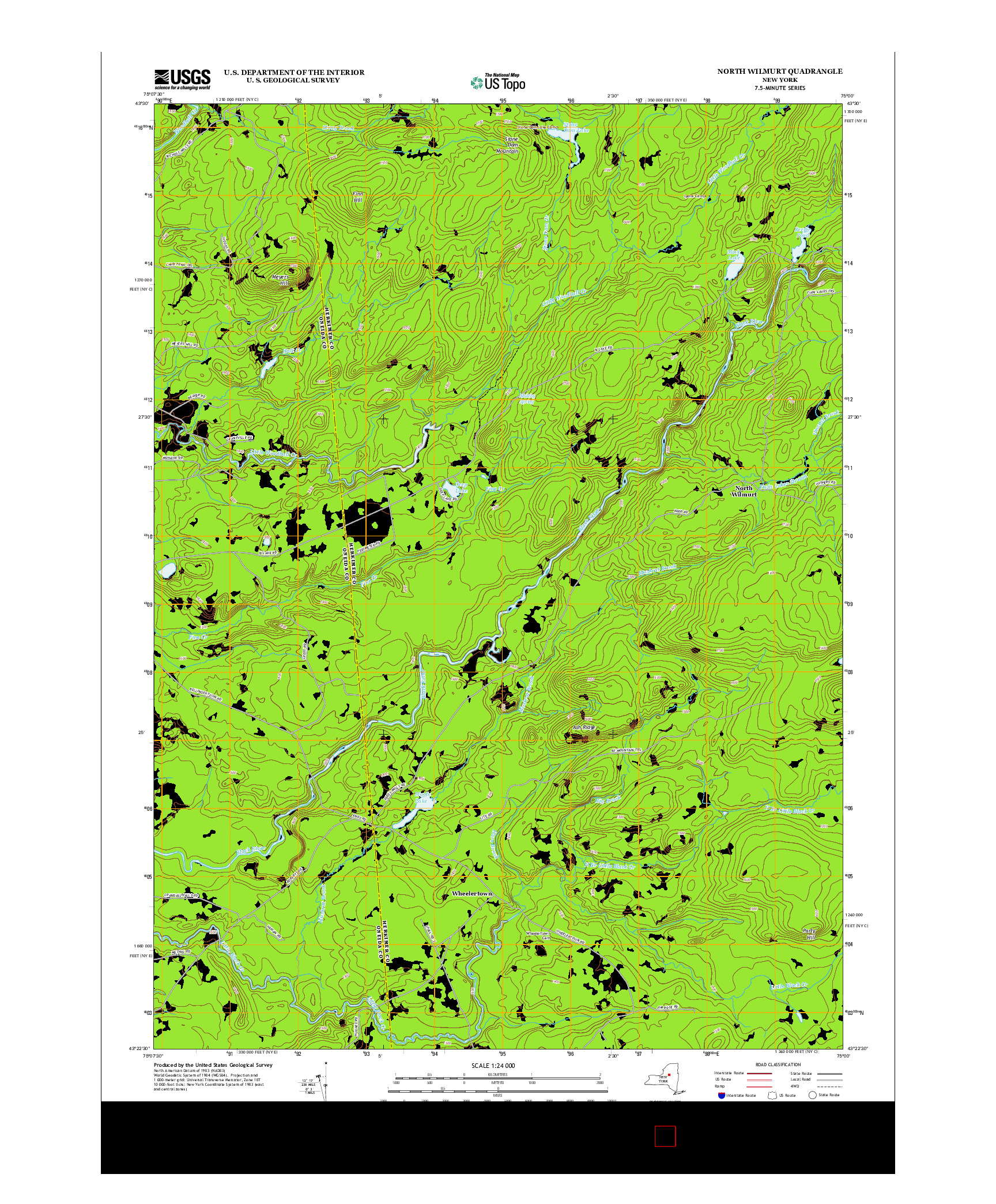 USGS US TOPO 7.5-MINUTE MAP FOR NORTH WILMURT, NY 2013