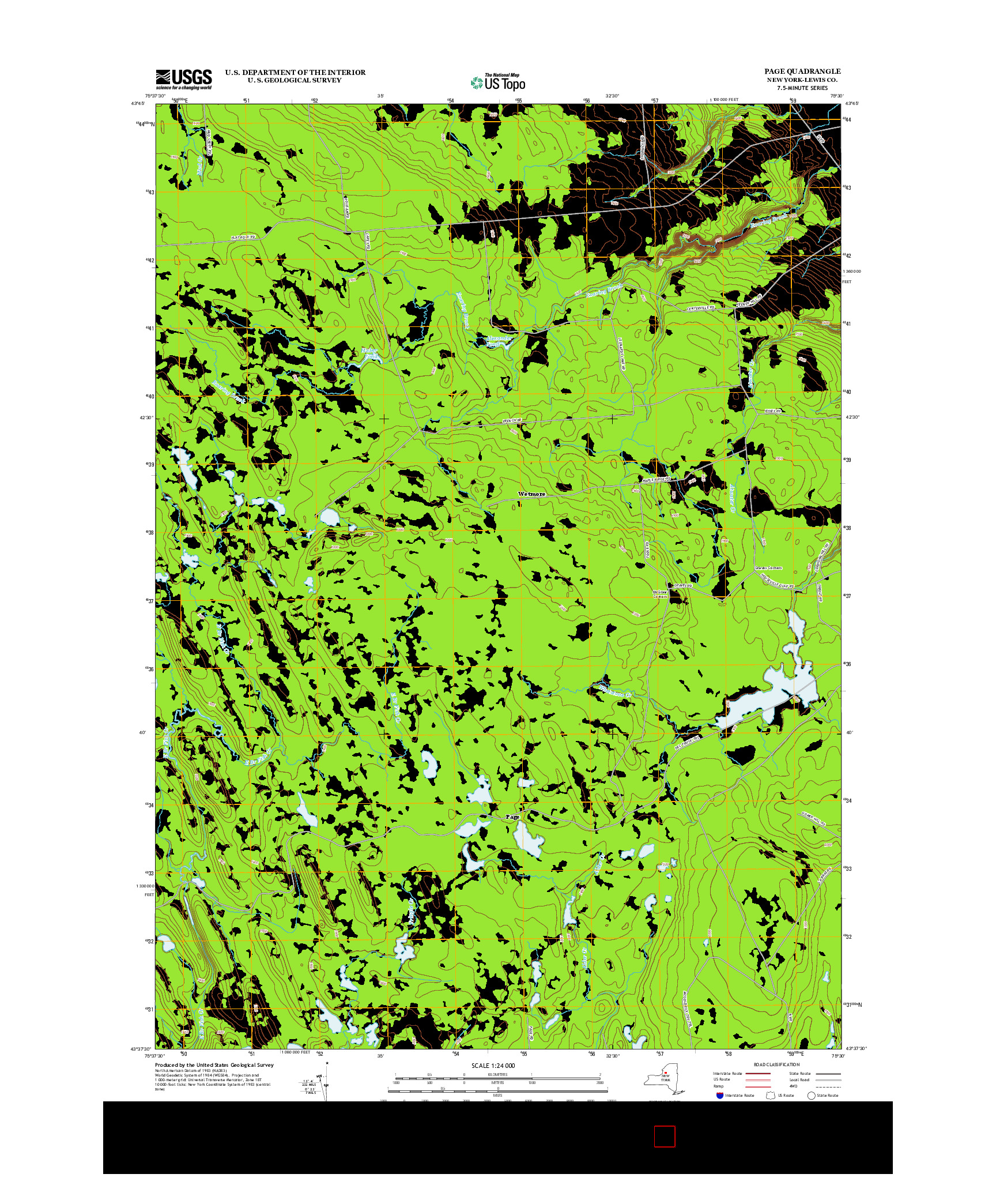 USGS US TOPO 7.5-MINUTE MAP FOR PAGE, NY 2013