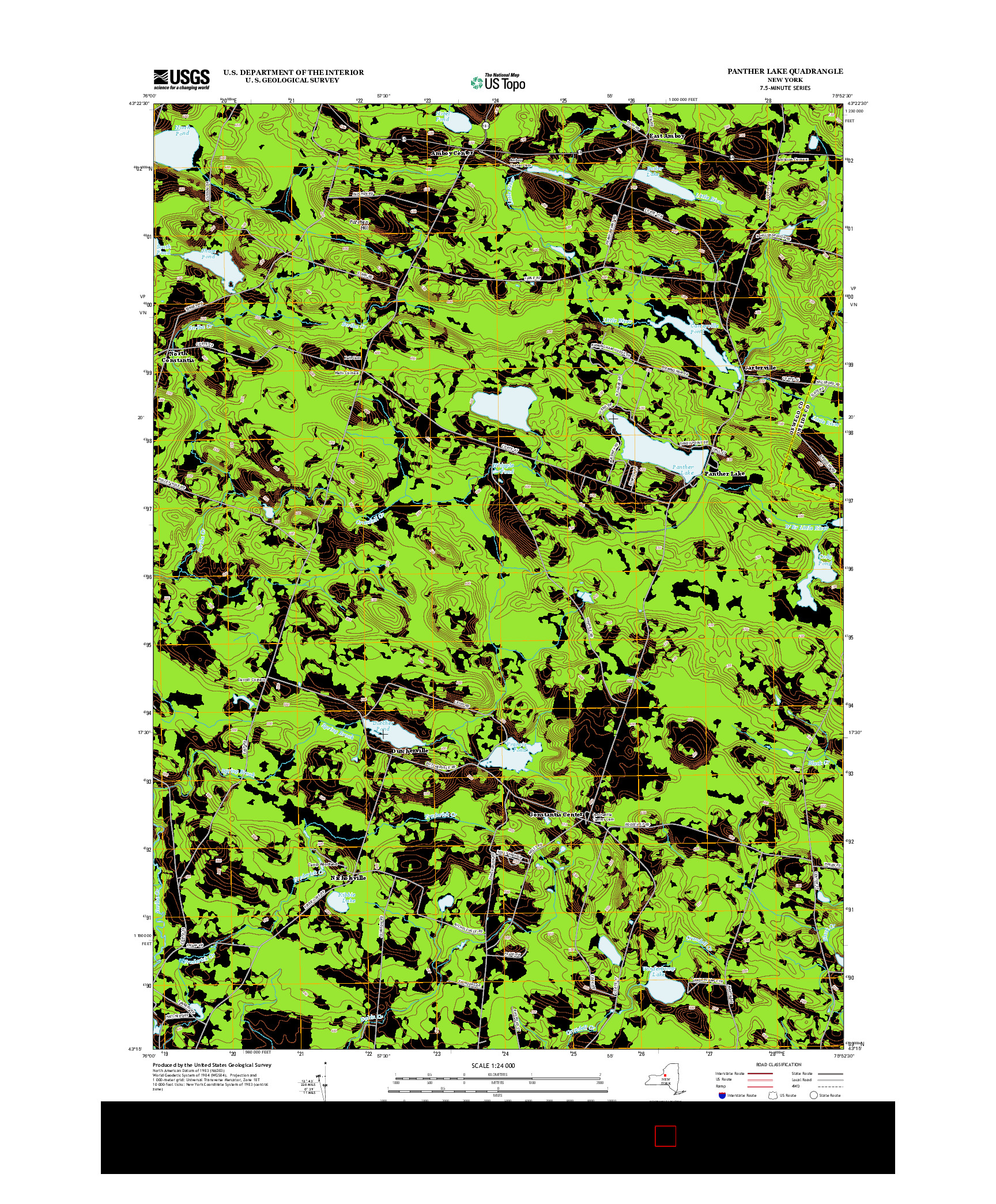 USGS US TOPO 7.5-MINUTE MAP FOR PANTHER LAKE, NY 2013