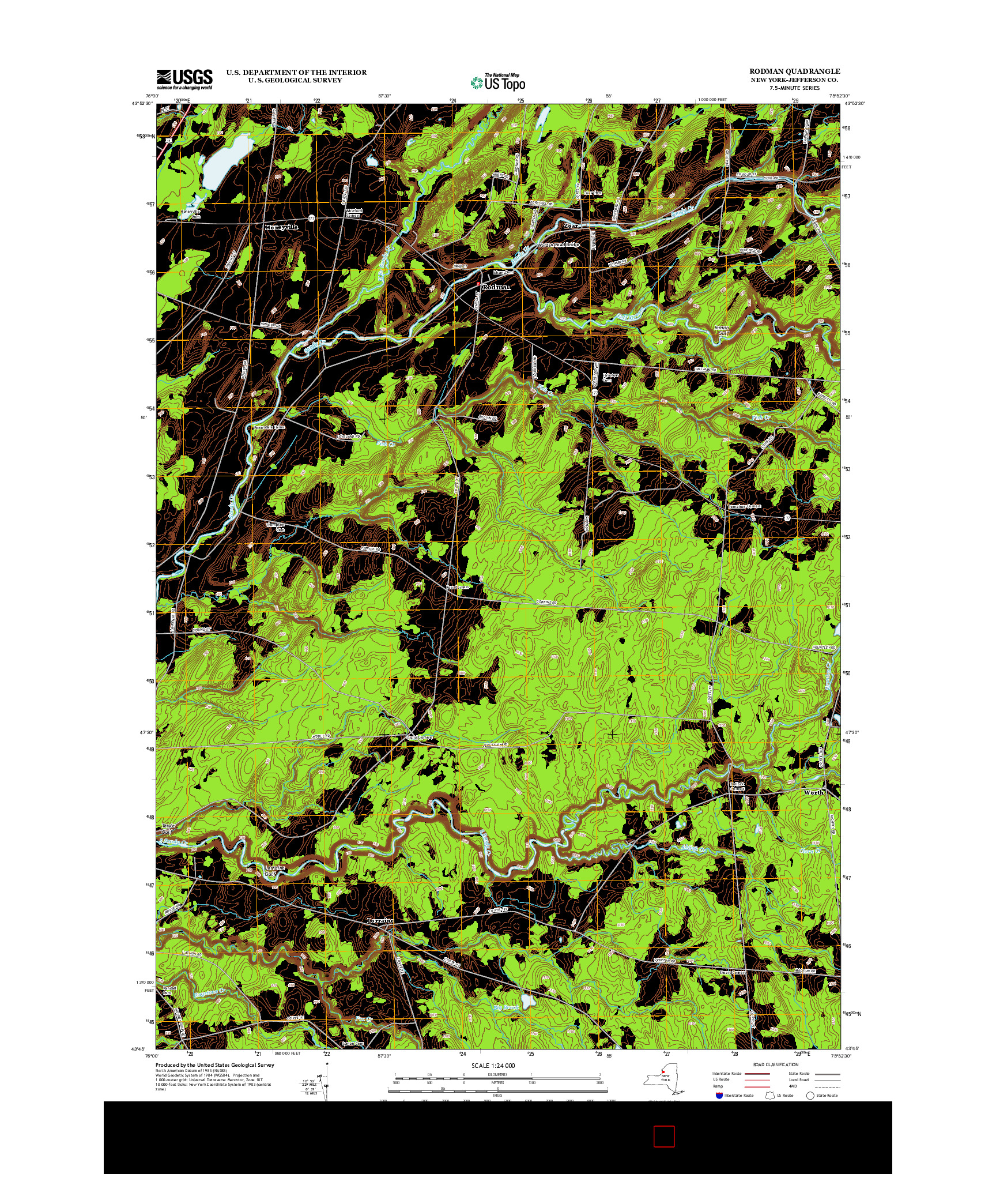USGS US TOPO 7.5-MINUTE MAP FOR RODMAN, NY 2013