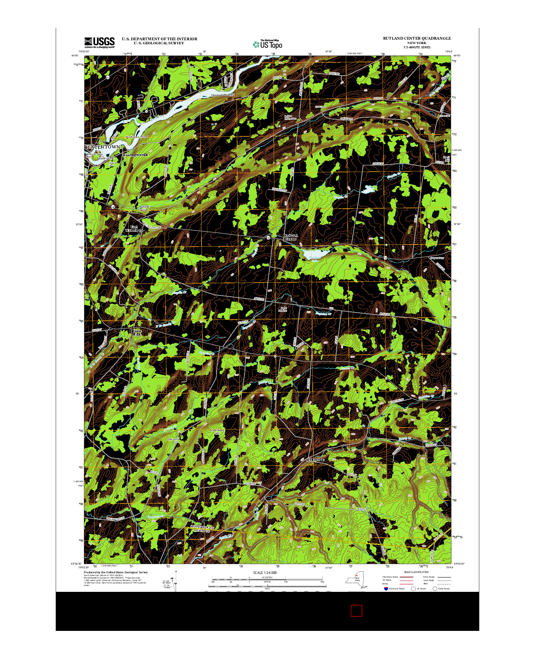 USGS US TOPO 7.5-MINUTE MAP FOR RUTLAND CENTER, NY 2013